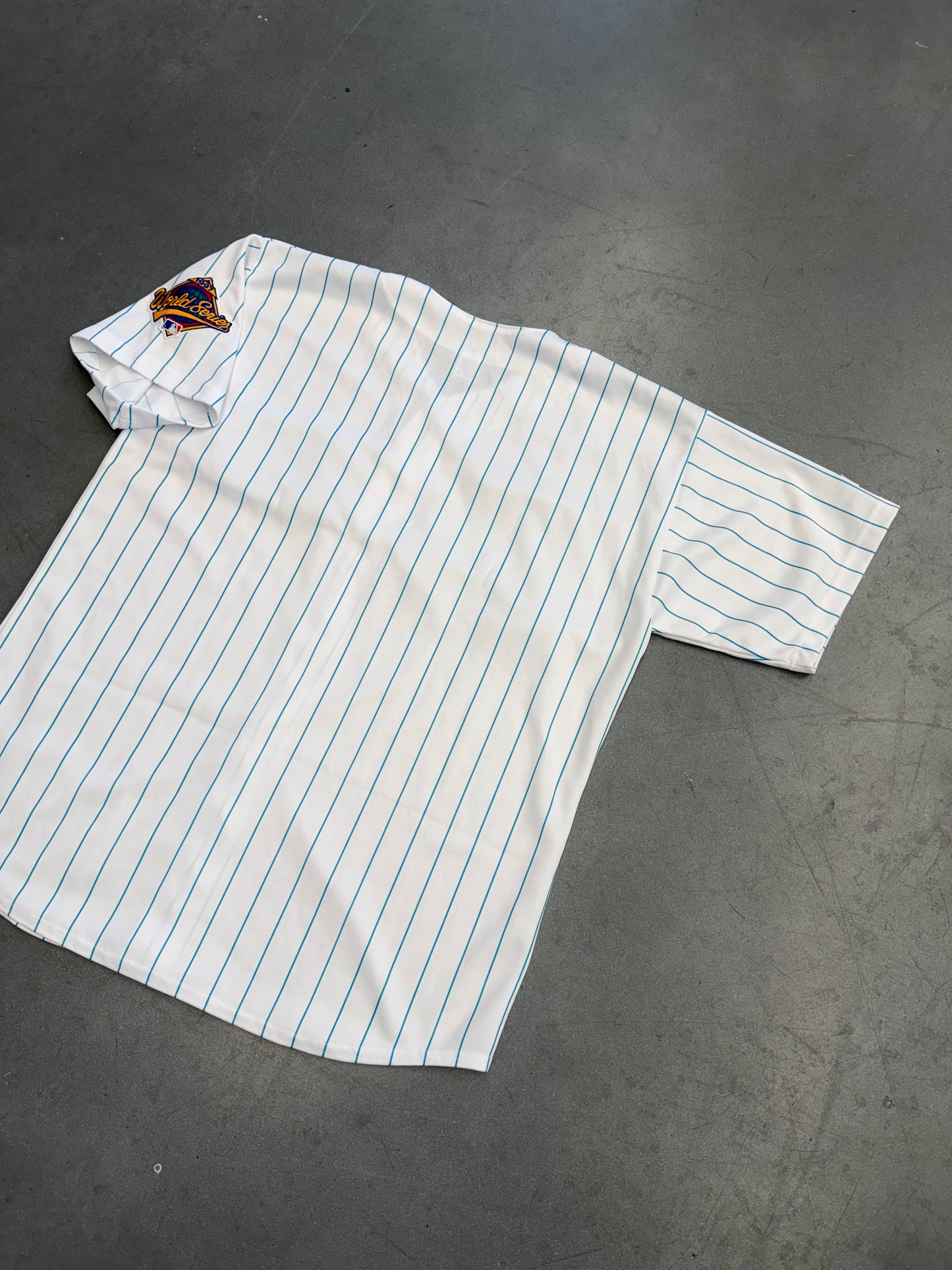 1997 FLORIDA MARLINS  RUSSELL ATHLETIC PINSTRIPE BASEBALL JERSEY