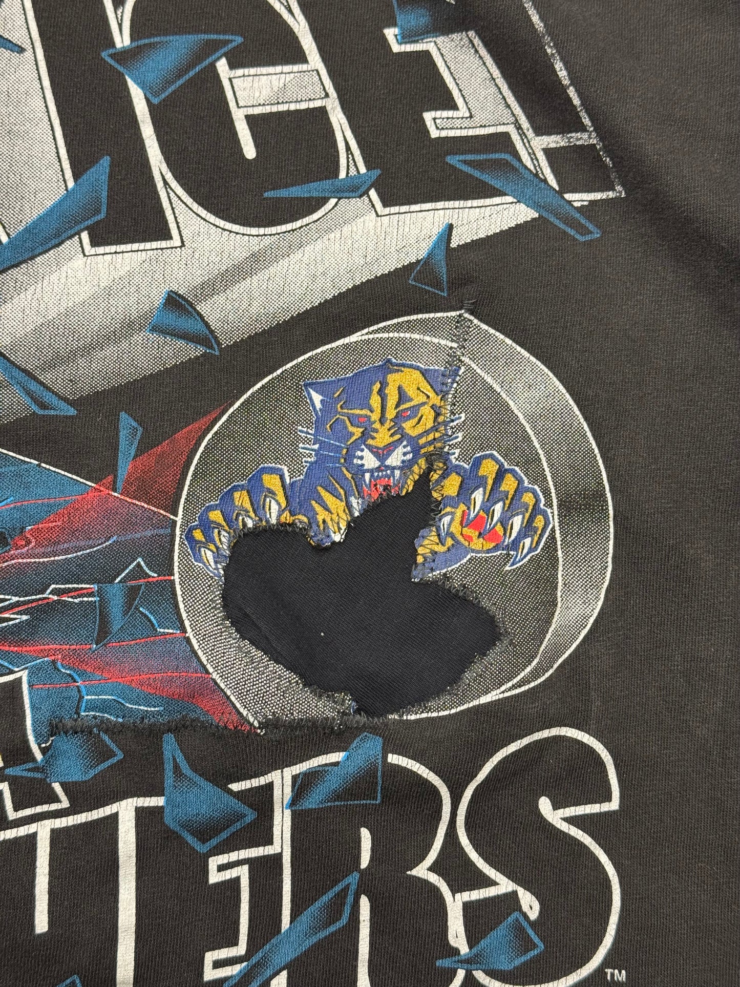 90S NUTMEG MILLS FLORIDA PANTHERS "KICK ICE!" DISTRESSED TEE