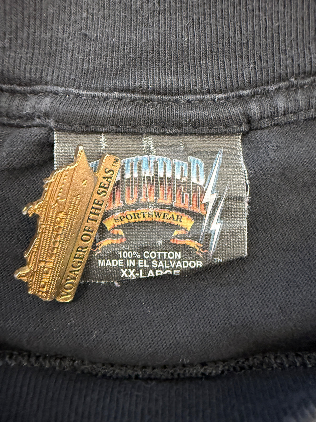 2002 BORN WILD LIGHTNING EAGLE LACONIA BIKE WEEK TEE (THUNDER SPORTSWEAR TAG)