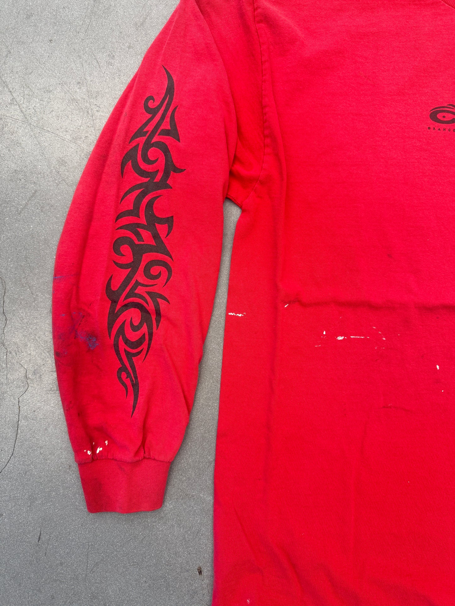 VINTAGE ORANGE COUNTY CHOPPERS TRIBAL LS TEE - RED (DOUBLE TAG)