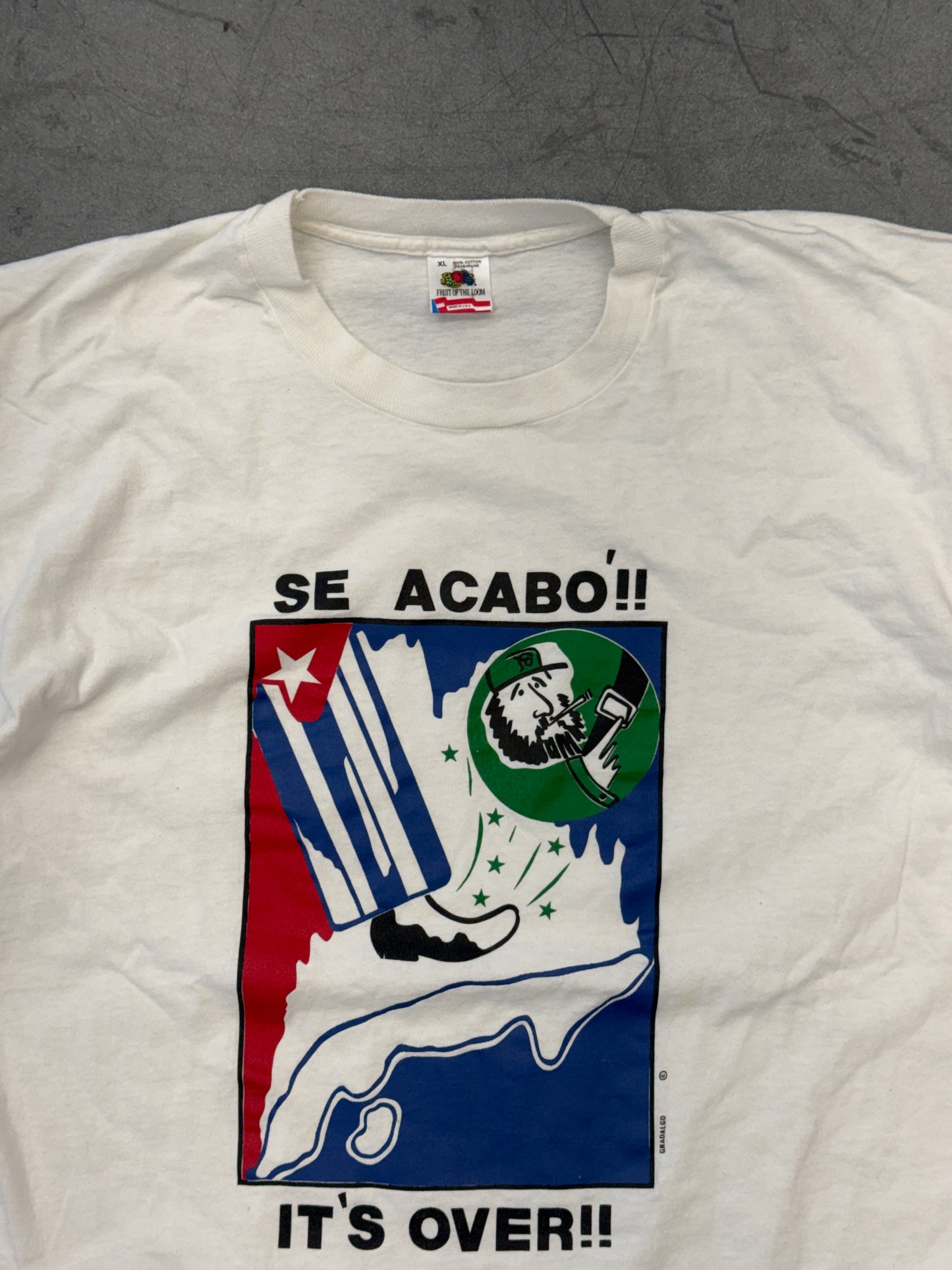 90'S CUBA FIDEL CASTRO "IT'S OVER/SE ACABO' !!" TEE (FOTL TAG)