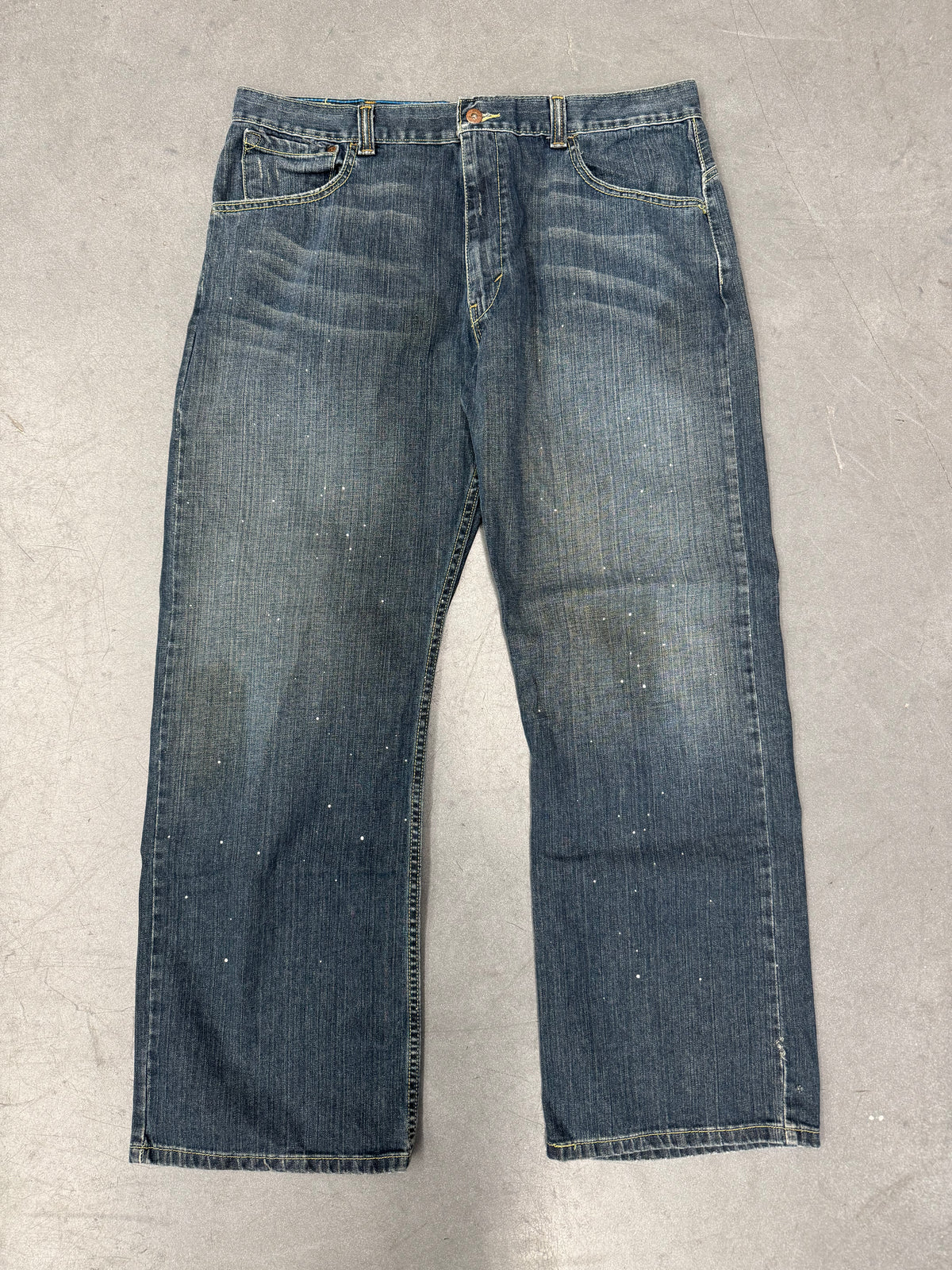 LEVIS SILVER TAB PAINT SPLATTER TRUE BOOT JEANS - 38/32