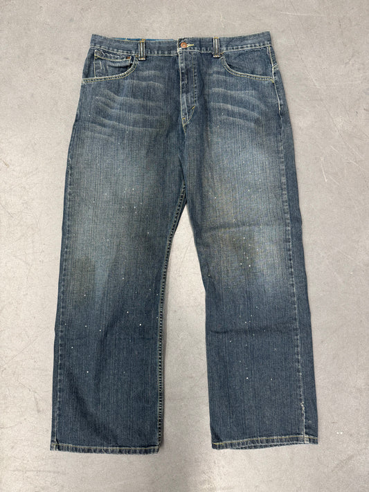 LEVIS SILVER TAB PAINT SPLATTER TRUE BOOT JEANS - 38/32