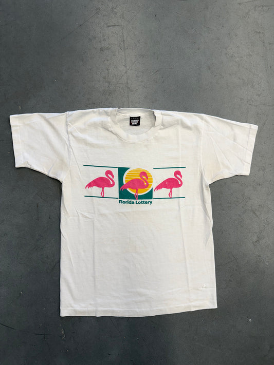90S FLORIDA LOTTERY FLAMINGO TEE (SCREEN STARS TAG)