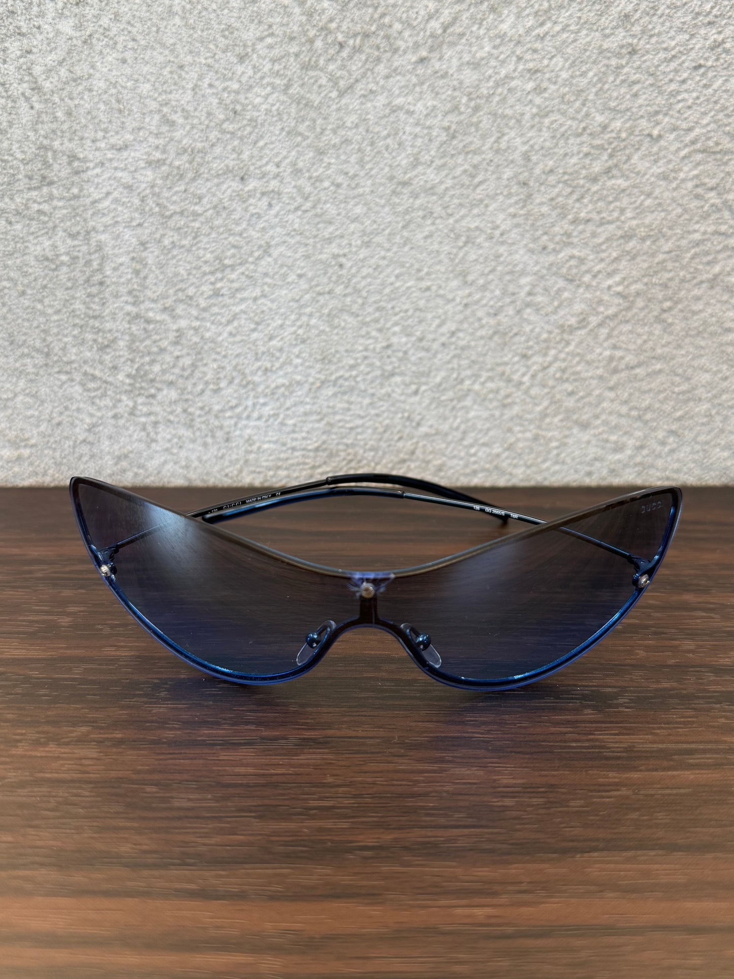 SS01 GUCCI RIMLESS TOM FORD ERA SHIELD MASK SUNGLASSES W/ REPLACEMENT BLACK SLEEVE