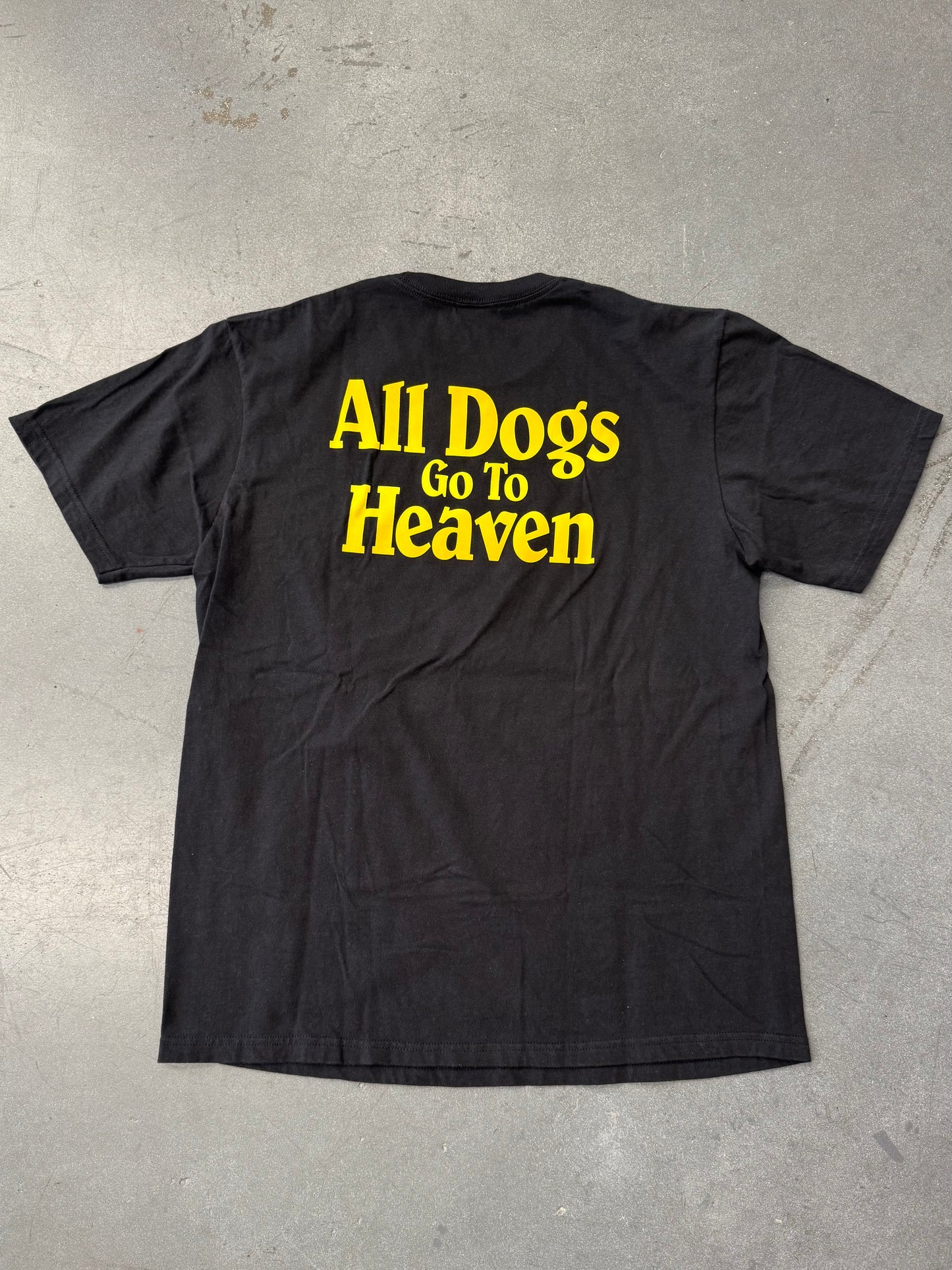 FW25 SUPREME ALL DOGS GO TO HEAVEN TEE - BLACK