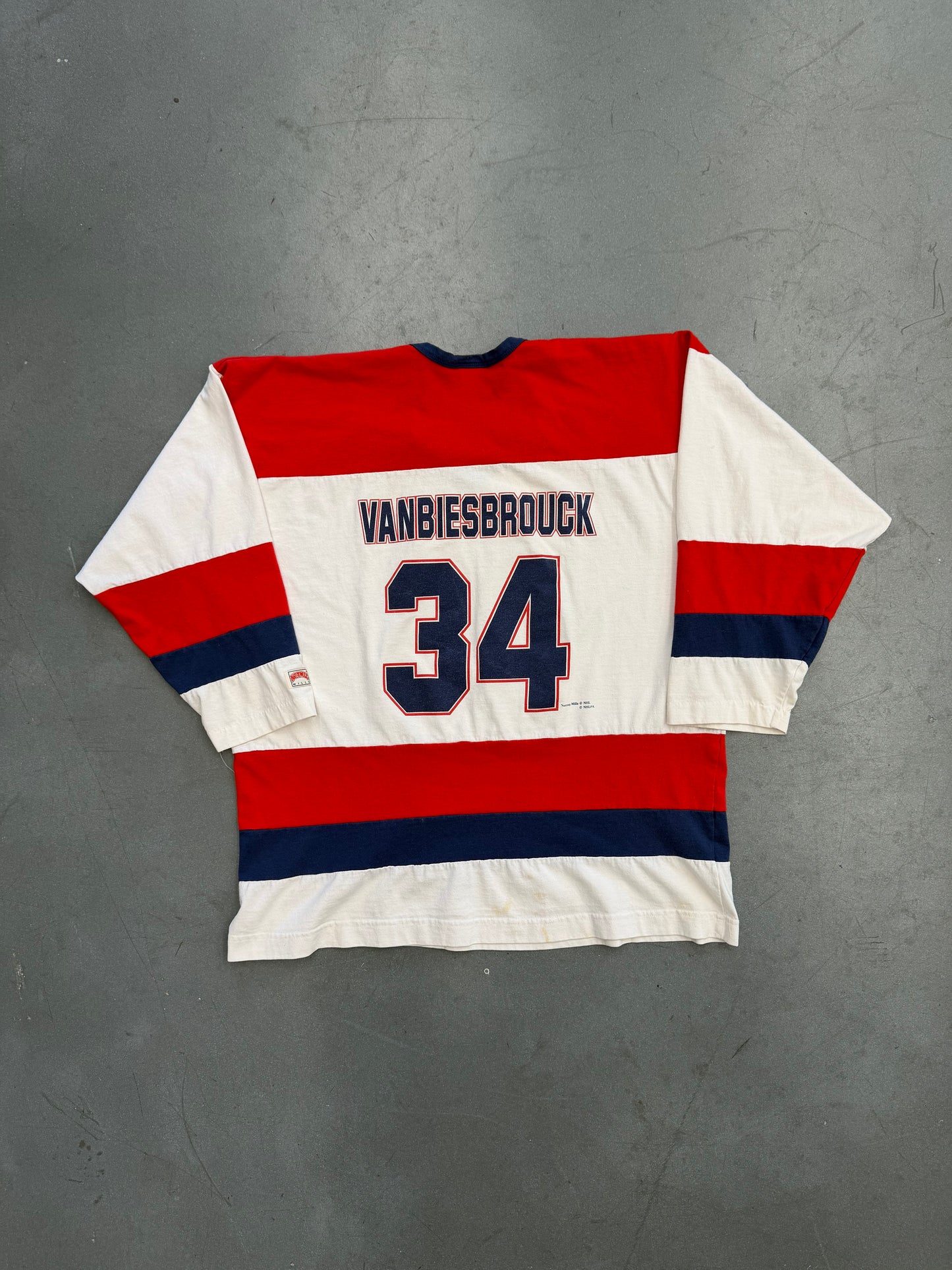 90'S FLORIDA PANTHERS VANBIESBROUCK COTTON HOCKEY JERSEY (NUTMEG MILLS TAG)