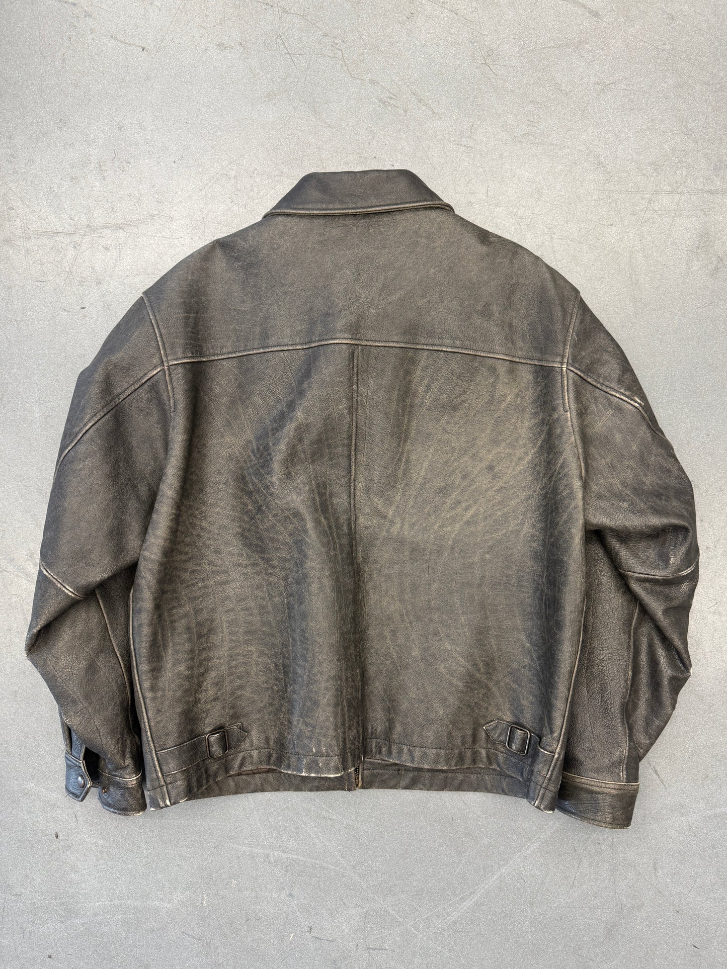 VINTAGE CITY STREETS 100% LEATHER JACKET (FADED)