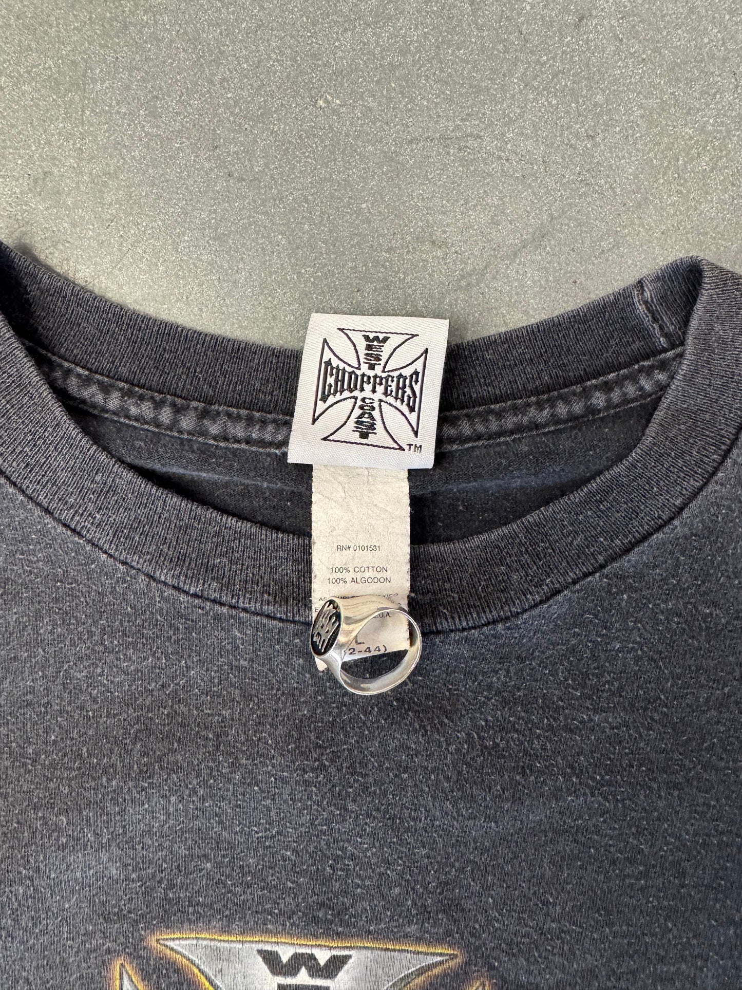 00S WEST COAST CHOPPERS REPEATED IRON CROSS LS TEE (JESSE WHO TAG) - L