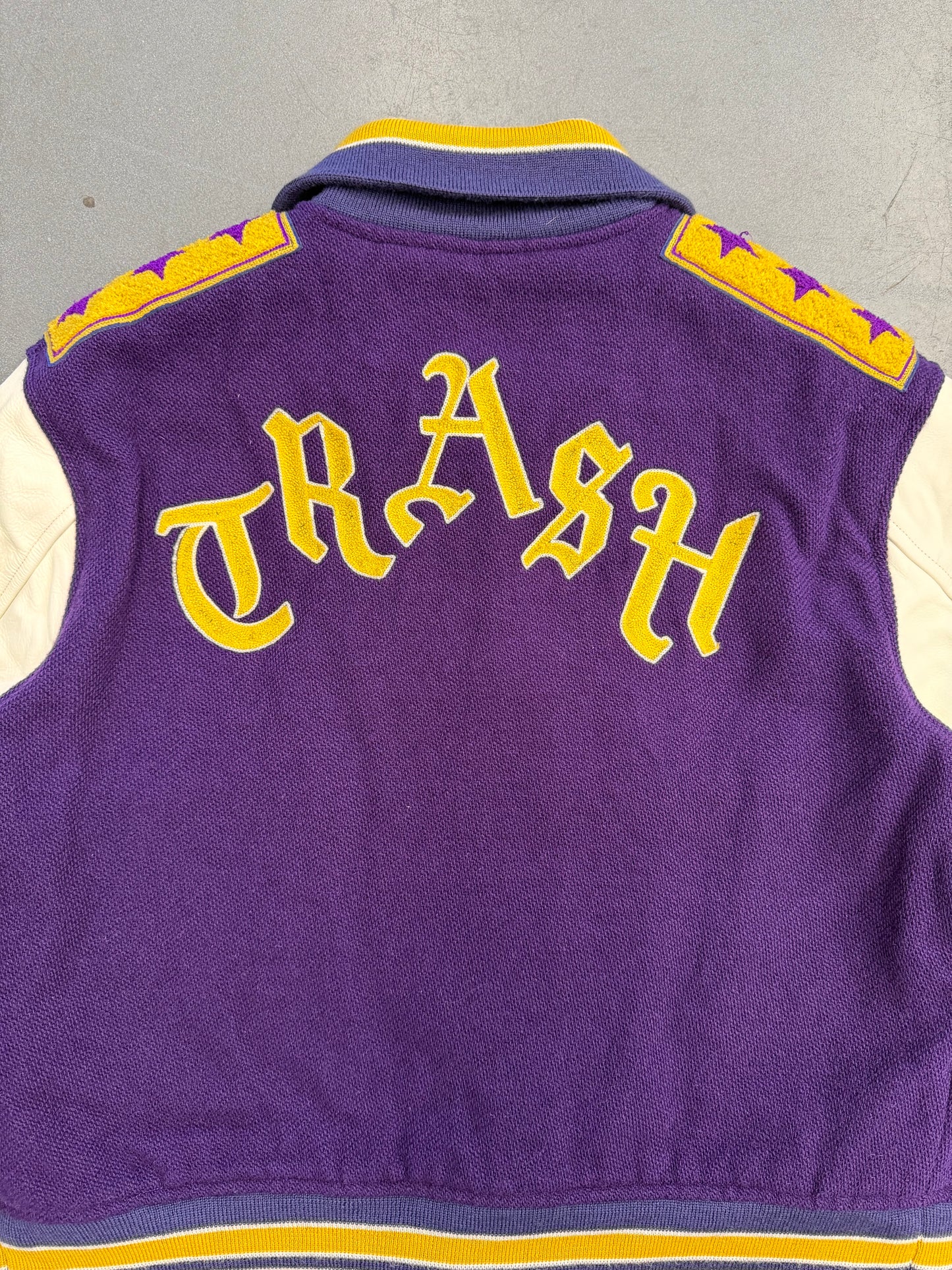 NEEDLES LETTERED WOOL MELTON JACKET - PURPLE