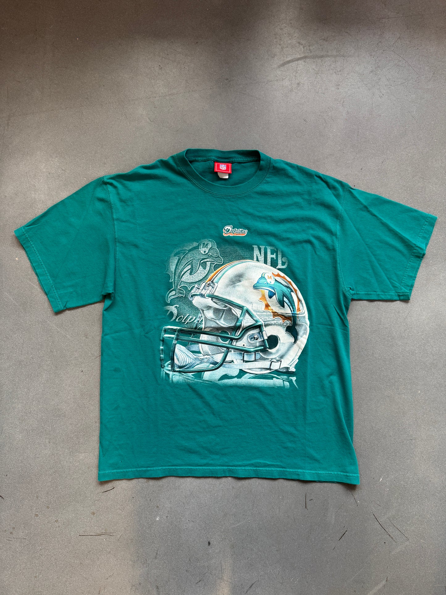 Y2K MIAMI DOLPHINS HELMET LOGO TEE (NFL TAG)