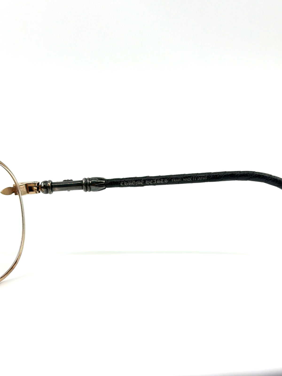 CHROME HEARTS 'MUNCHER' LEATHER HANDLES EYEGLASSES (PRE-OWNED W/ CASE)