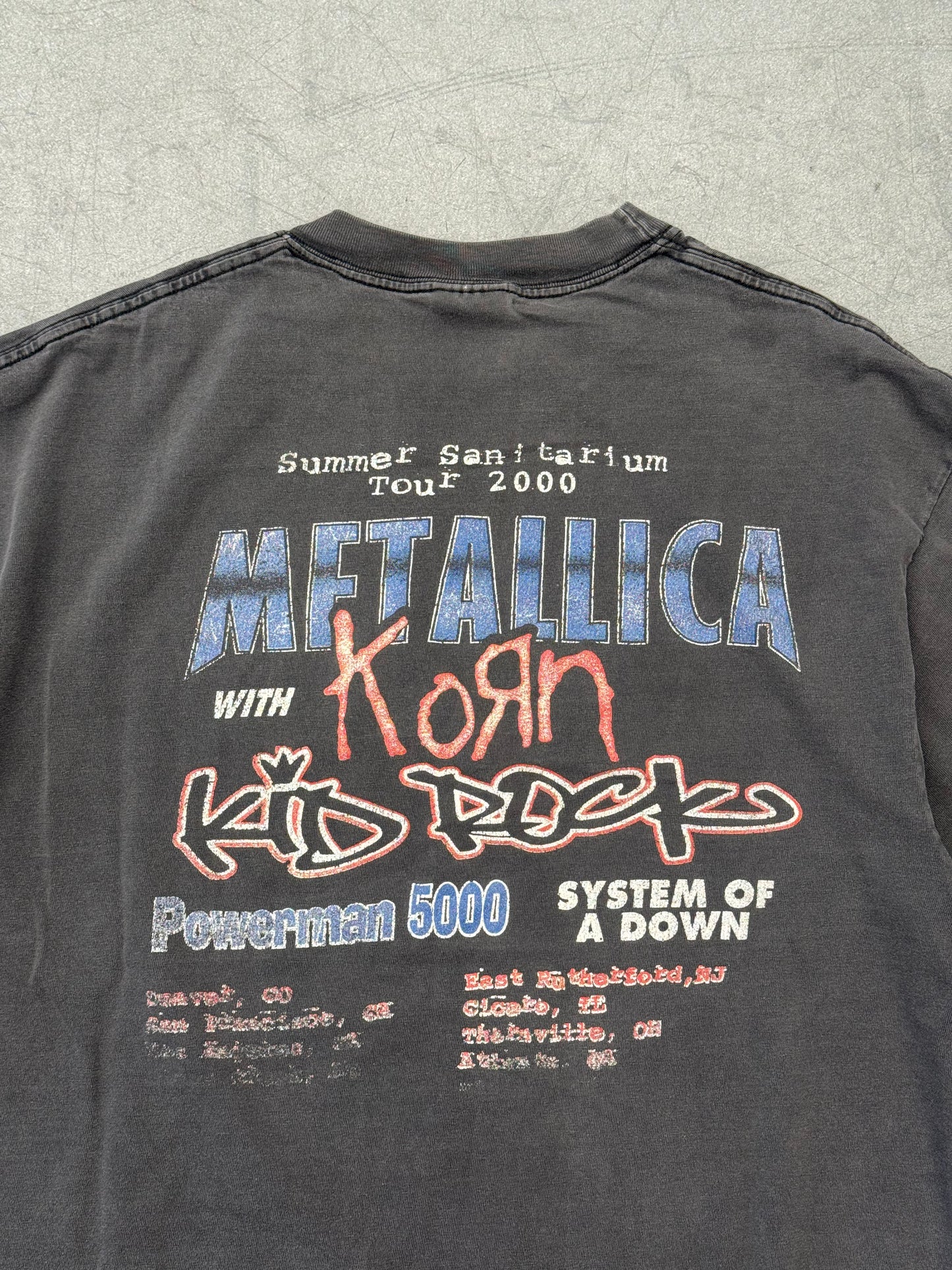 2000 METALLICA KORN SUMMER SANITARIUM TOUR BOOTLEG FADED TEE (HANES BEEFY TAG)