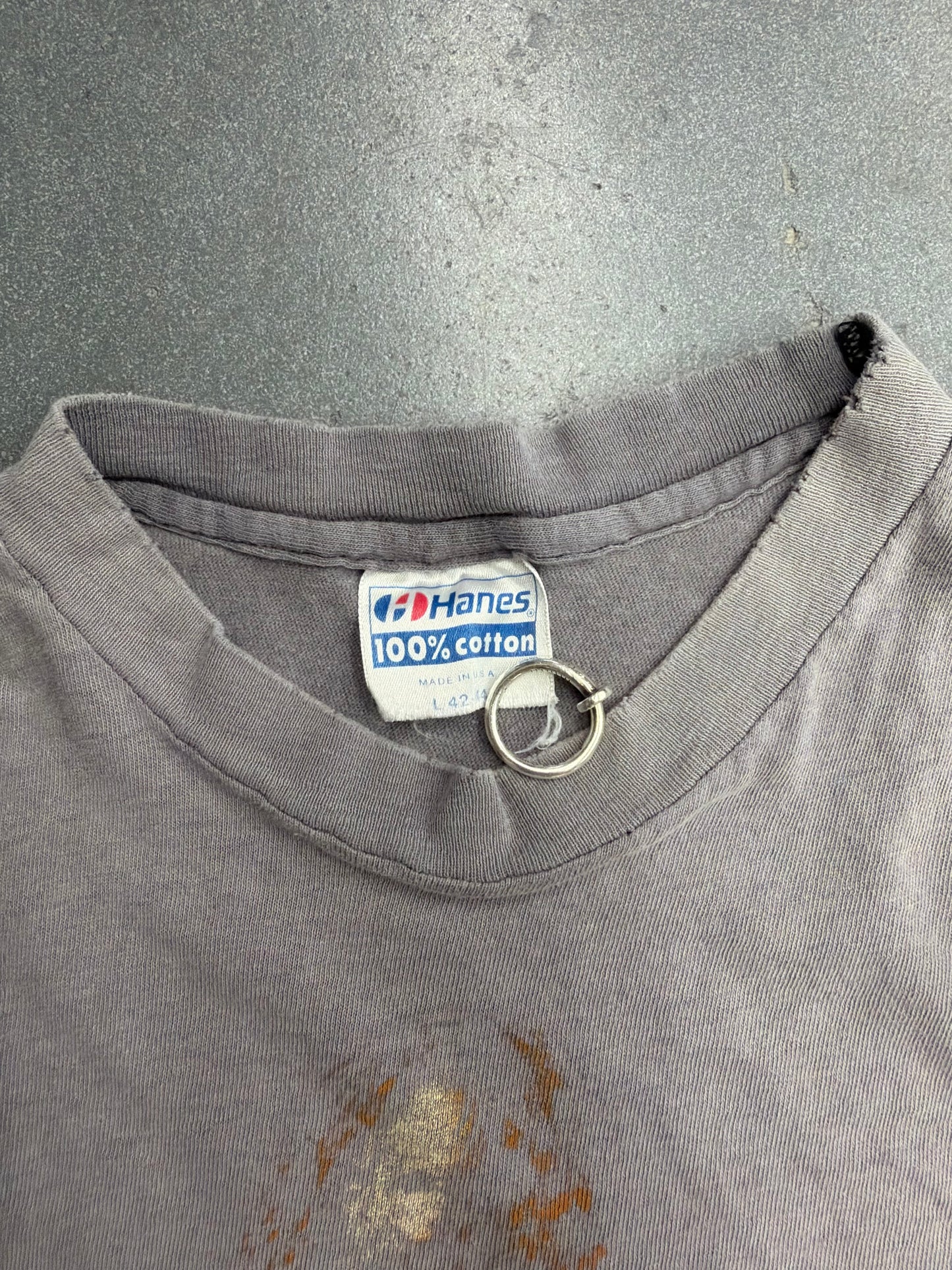 1982 TED NUGENT FADED AND DISTRESSED CUTOFF TEE (HANES TAG)