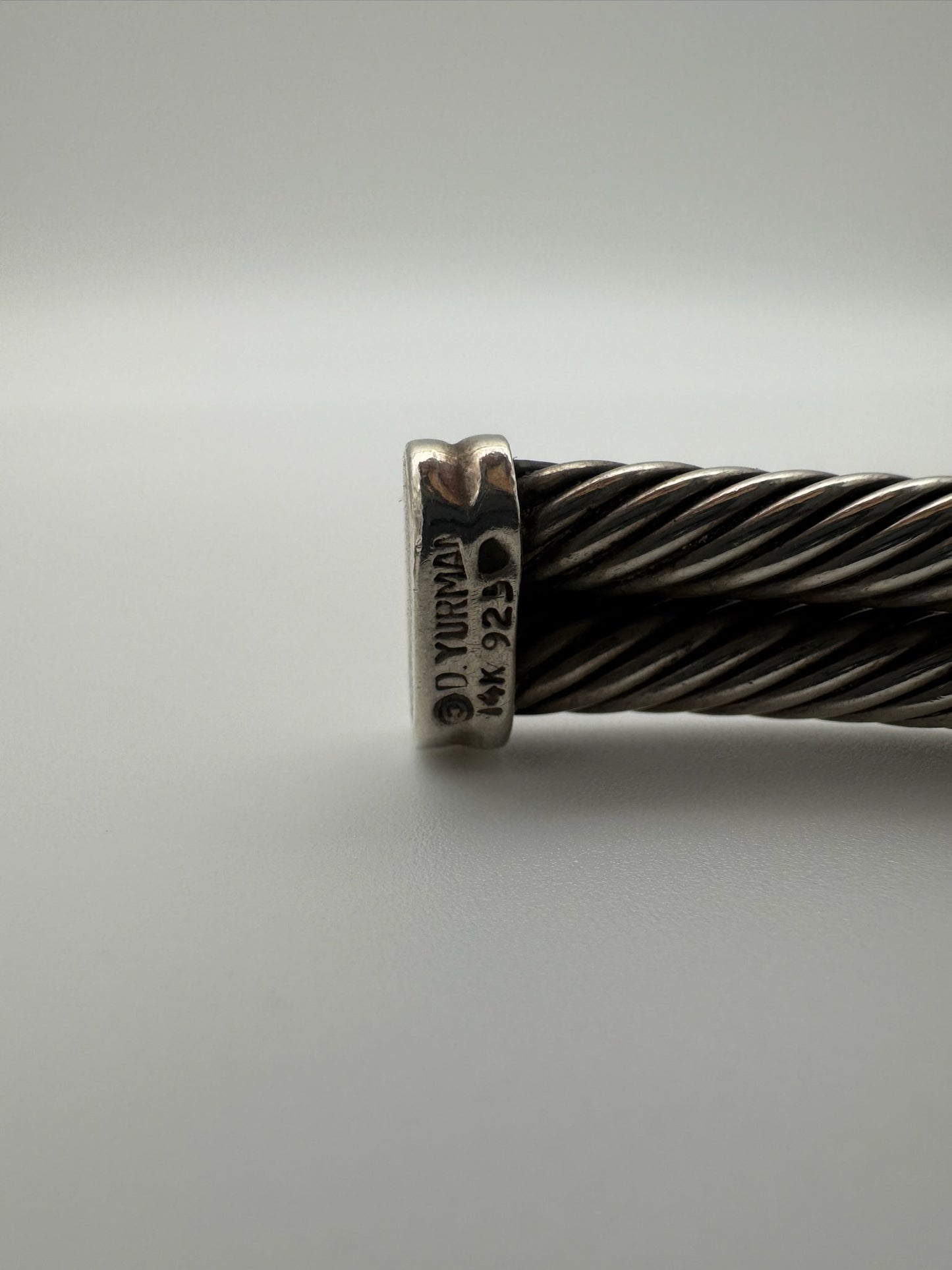 DAVID YURMAN TWO-TONE "X" CABLE COLLAR SILVER/14K GOLD NECKLACE (90.3 GRAMS)