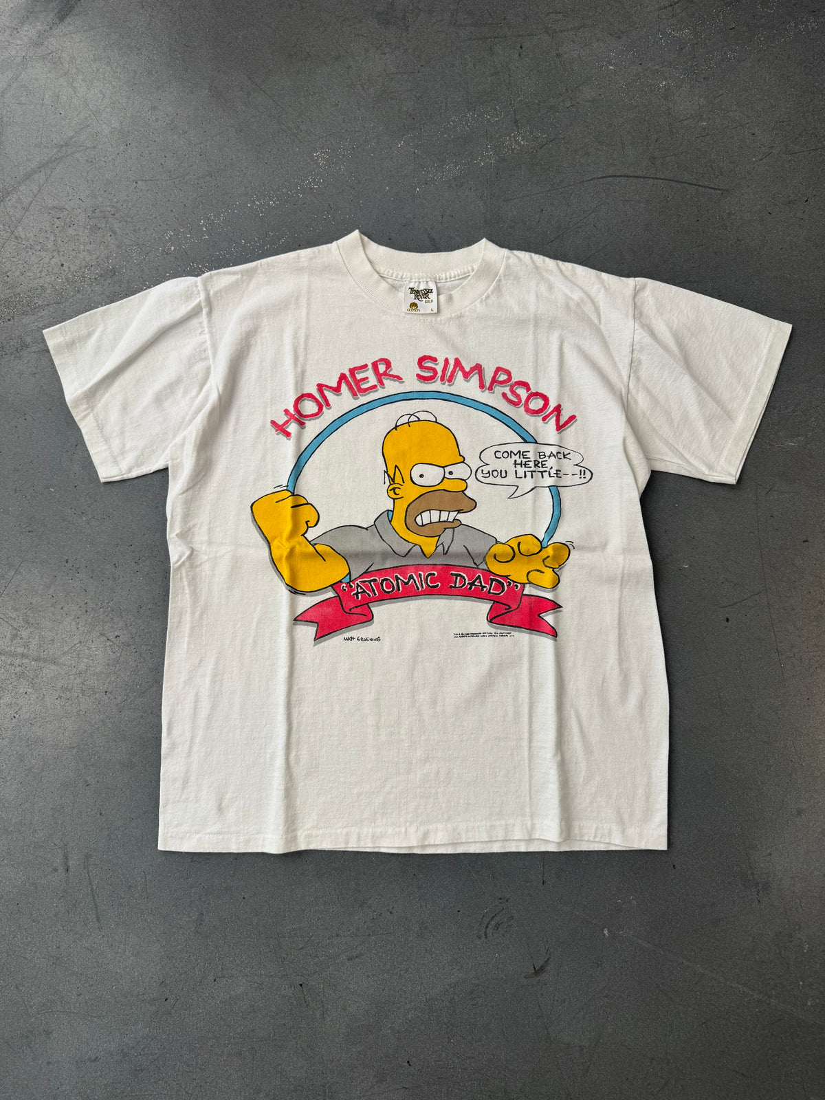 1989 HOMER SIMPSON "ATOMIC DAD" SIMPSONS TEE (TENNESSEE RIVER TAG)