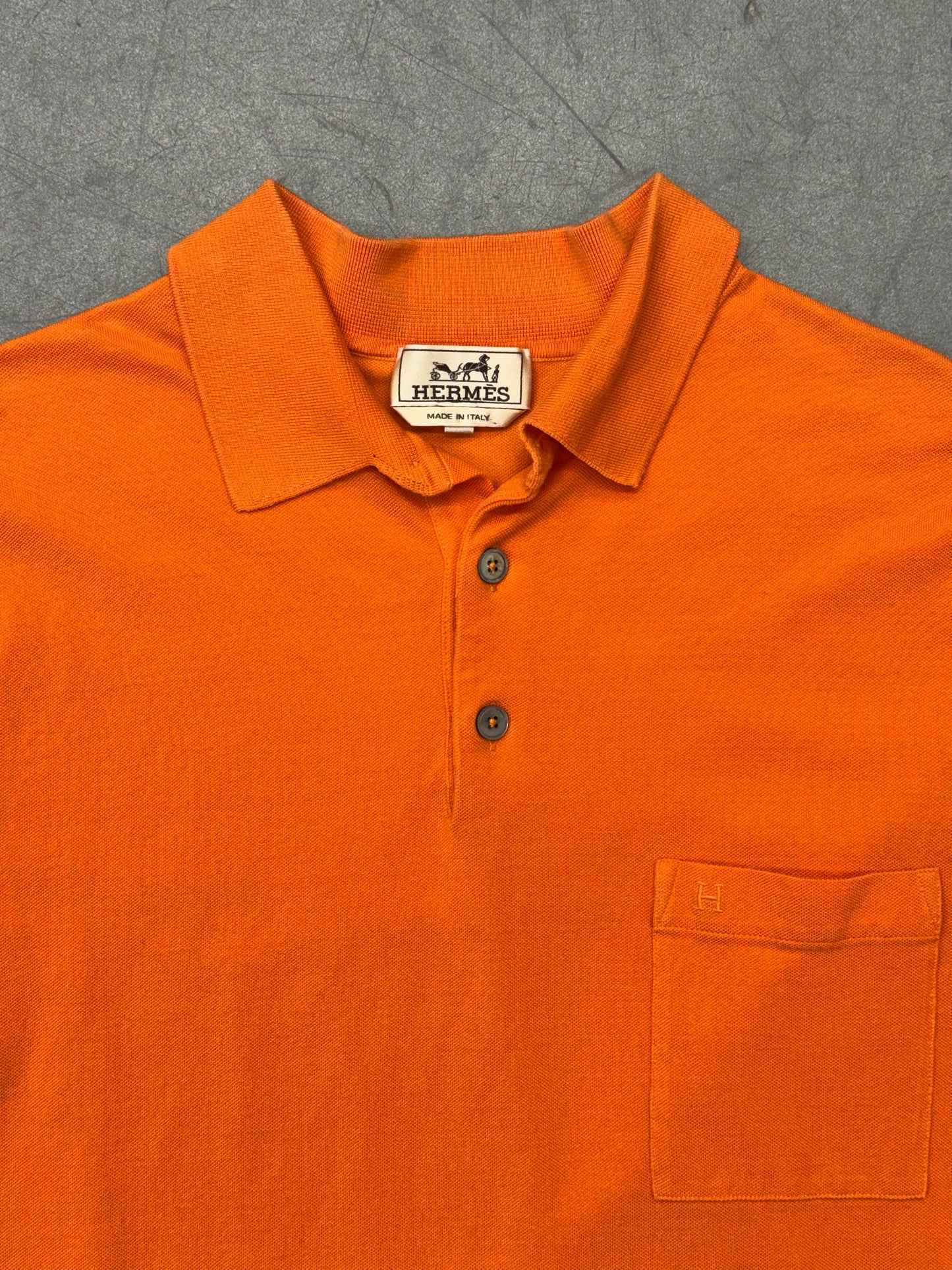 HERMES POCKET POLO SHIRT - ORANGE