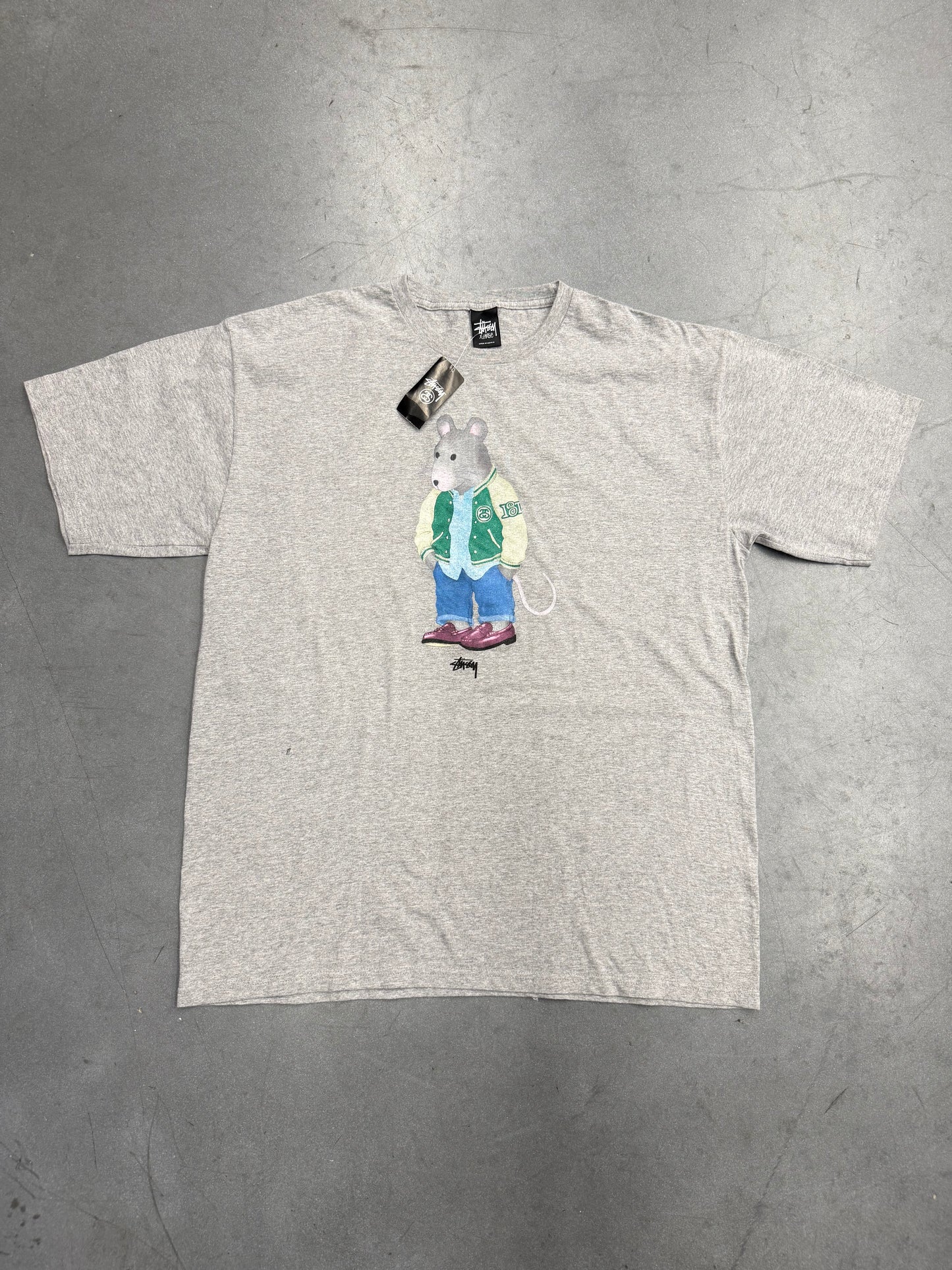 STUSSY PREP RAT TEE - GREY (XL) (NWT)