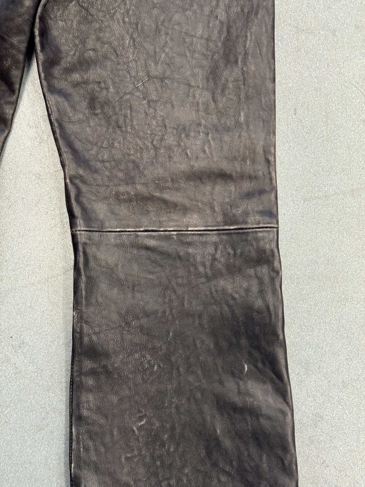 ENFANTS RICHES DEPRIMES ERD CRUST REPAIRED LEATHER FLARE JEANS - NWT