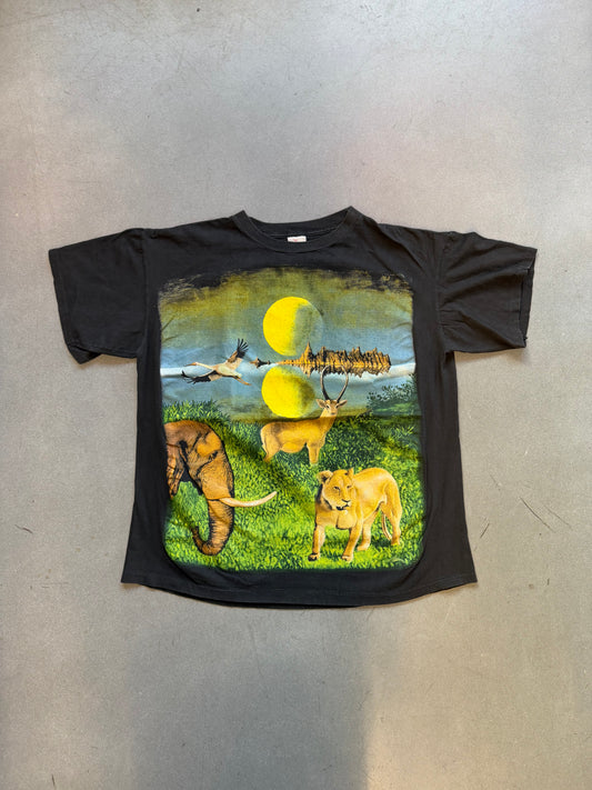 90S ANIMAL NATURE BOOTLEG STYLE RAP TEE (SHORT HILLS TAG)