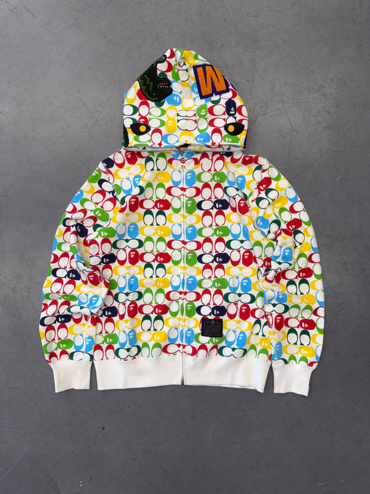 SS20 BAPE X COACH SHARK FULL ZIP HOODIE - MULTI