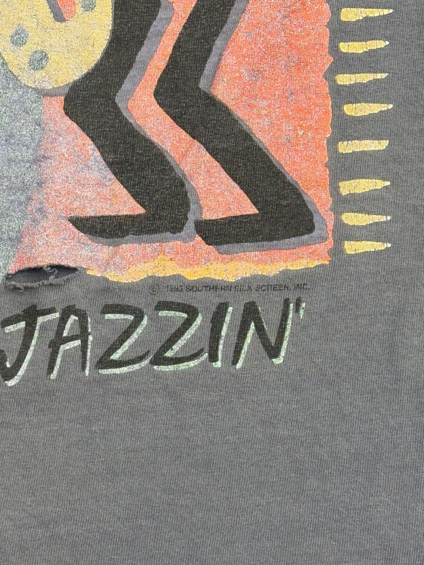 90S DISTRESSED NEW ORLEANS "WE BE JAZZIN'" TEE (ANVIL TAG)