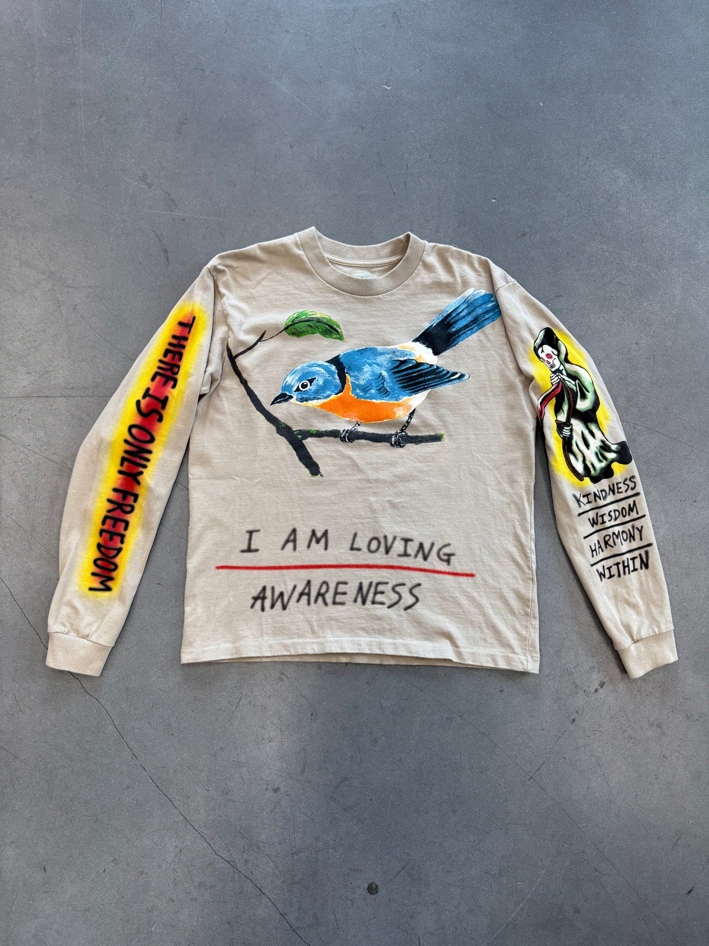 FW18 YEEZY WES LANG BIRD L/S TEE - VAPOR (S)