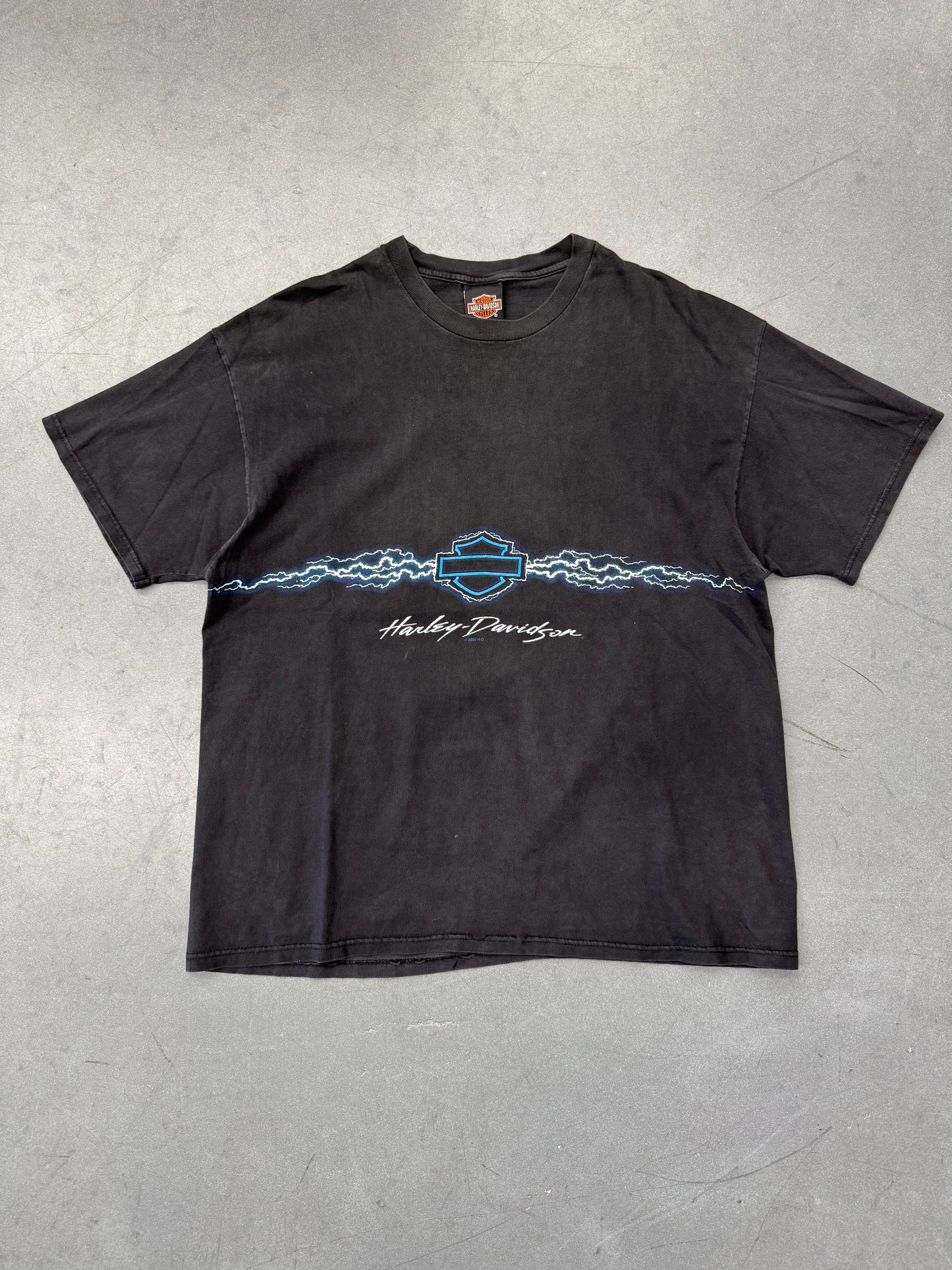2000 HARLEY-DAVIDSON MILE HIGH AURORA, CO LIGHTNING TEE (HARLEY-DAVIDSON TAG)
