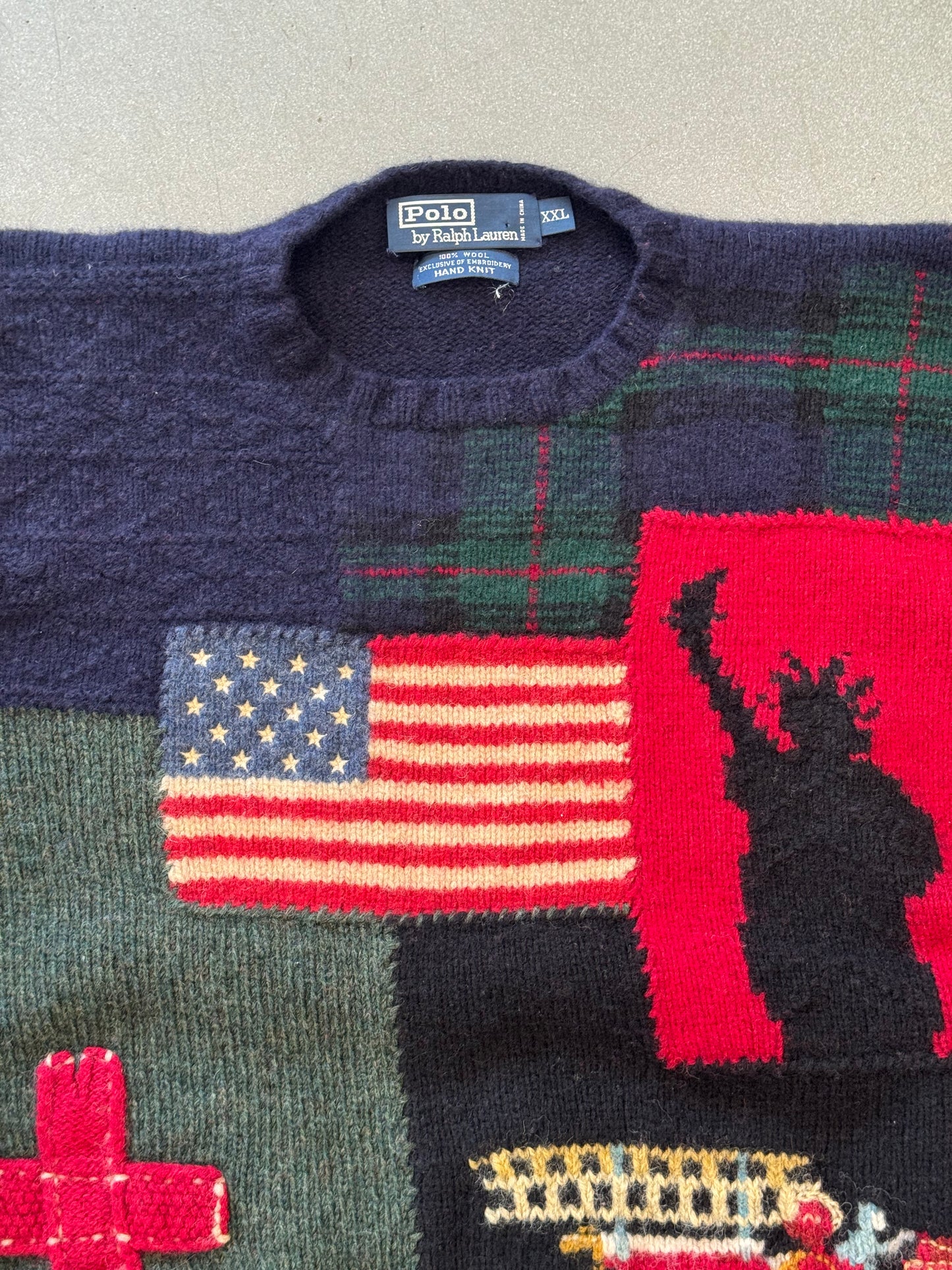 POLO RALPH LAUREN 9/11 MEMORIAL TRIBUTE 100% WOOL KNIT SWEATER