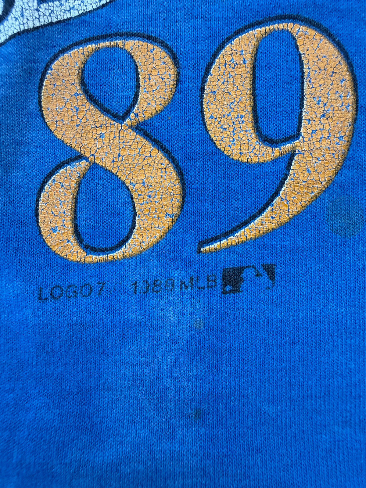 1989 CHICAGO CUBS EASTERN DIVISION CHAMPIONS STRIPED SLEEVE TEE (LOGO 7 TAG)