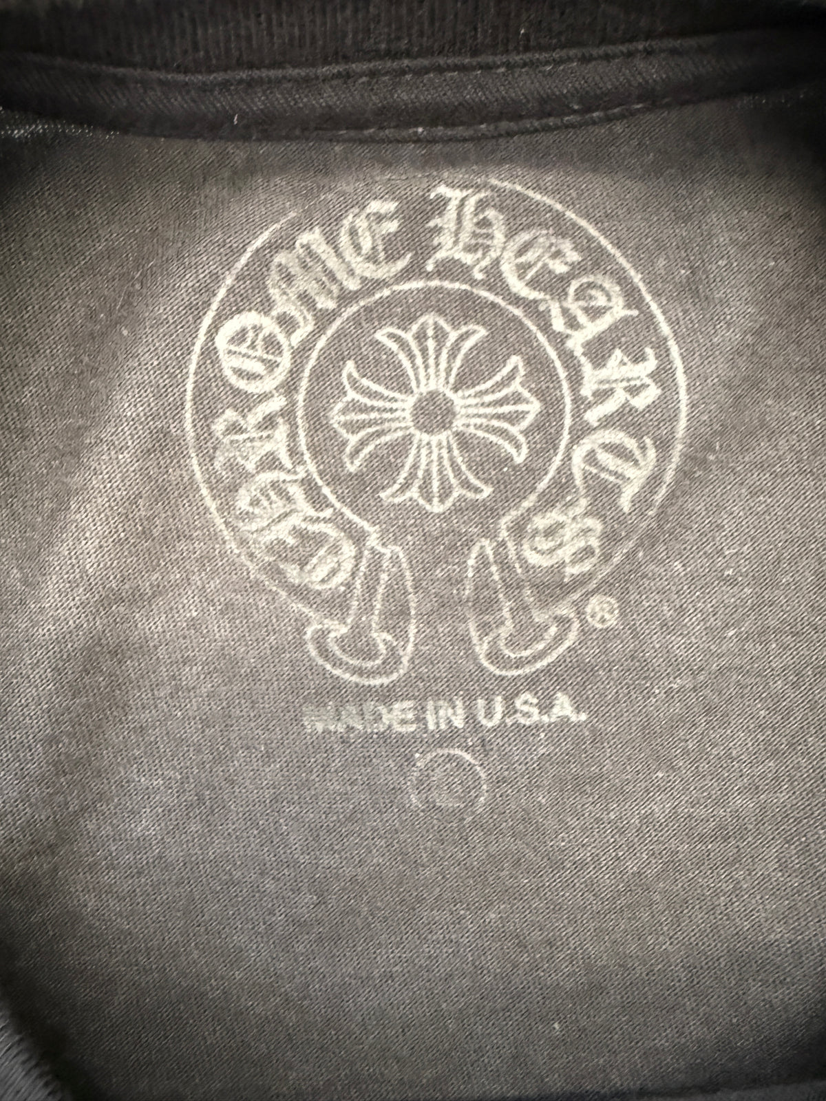 CHROME HEARTS HORSESHOE FLORAL LONG SLEEVE POCKET TEE - BLACK/NEON YELLOW