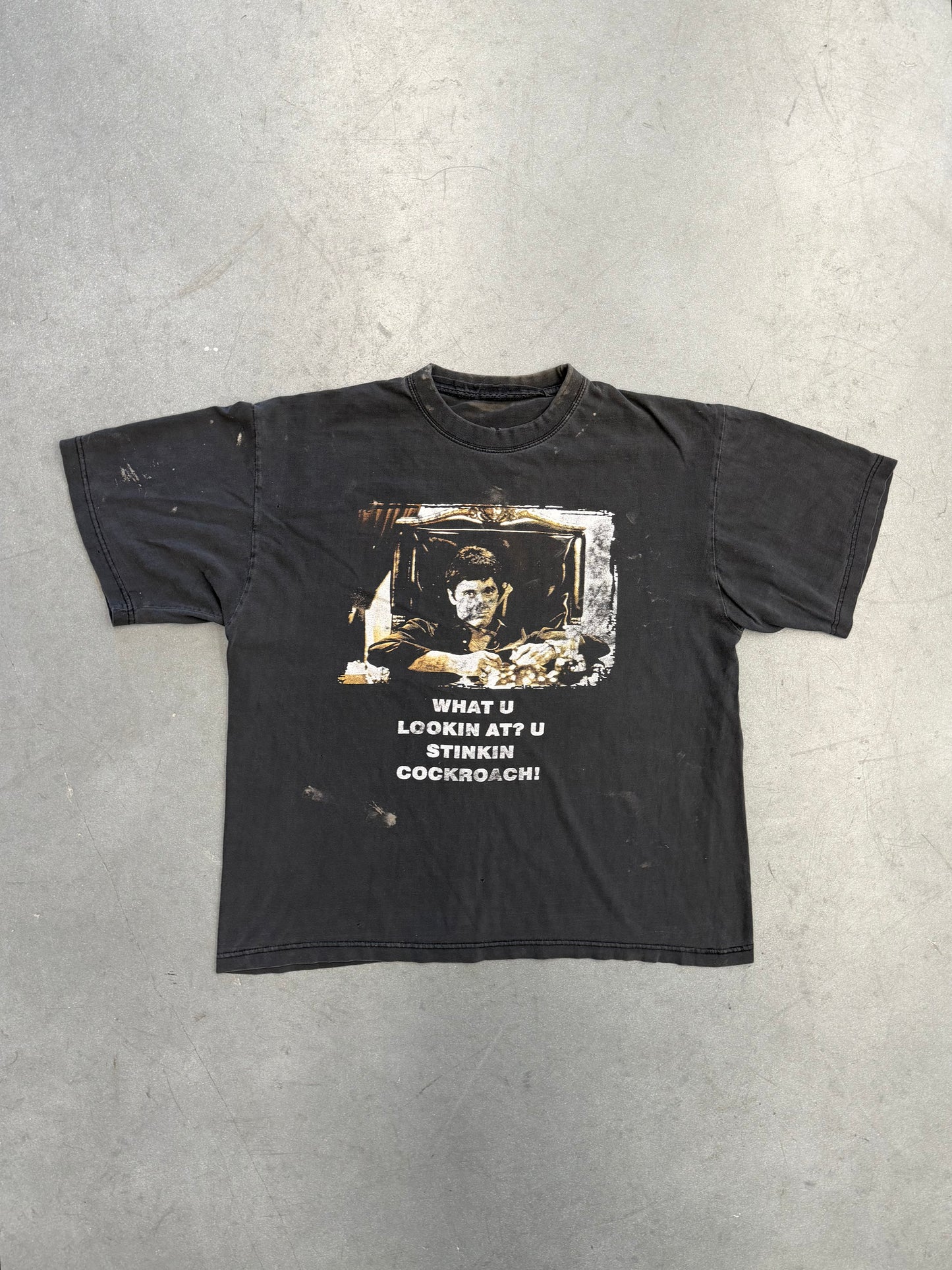 VINTAGE SCARFACE "WHAT U LOOKIN AT?" TEE (PULLED TAG)