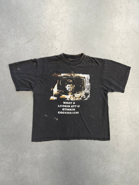 VINTAGE SCARFACE "WHAT U LOOKIN AT?" TEE (PULLED TAG)