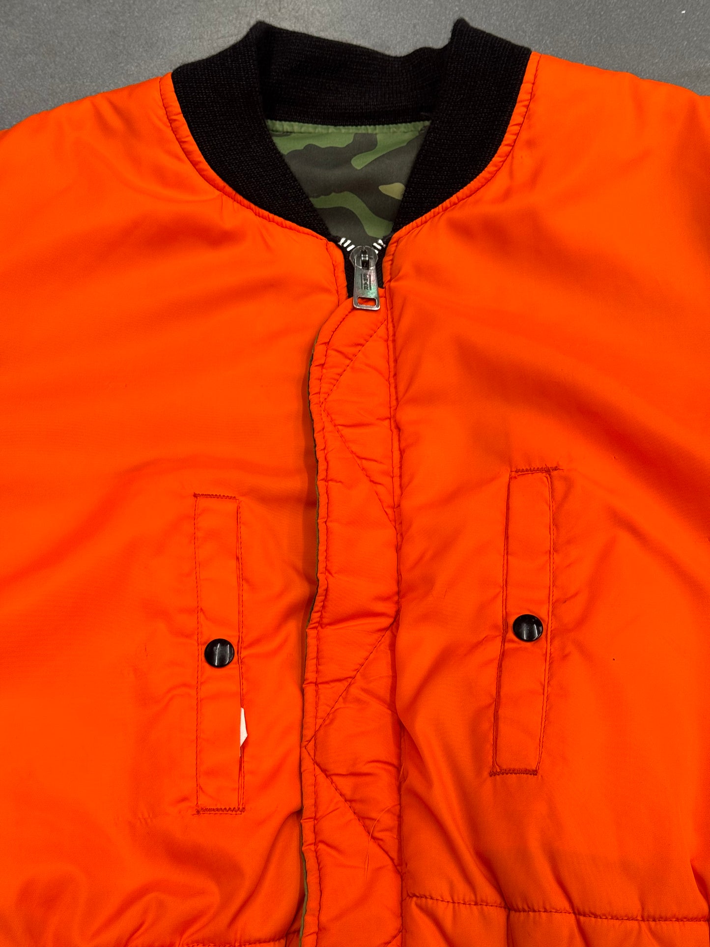 70S REVERSIBLE CAMO FULL-ZIP PUFFER JACKET