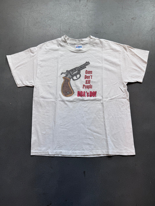 90'S GUNS DON'T KILL PEOPLE DBA'S DO! TEE (HANES TAG)
