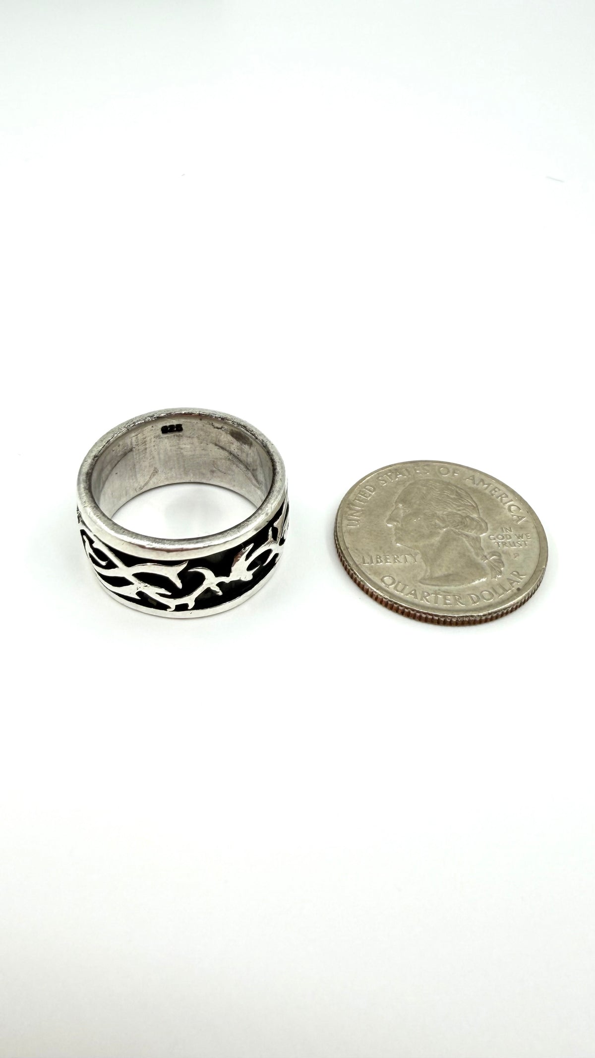 VINTAGE WRAP-AROUND THORN SILVER BAND RING