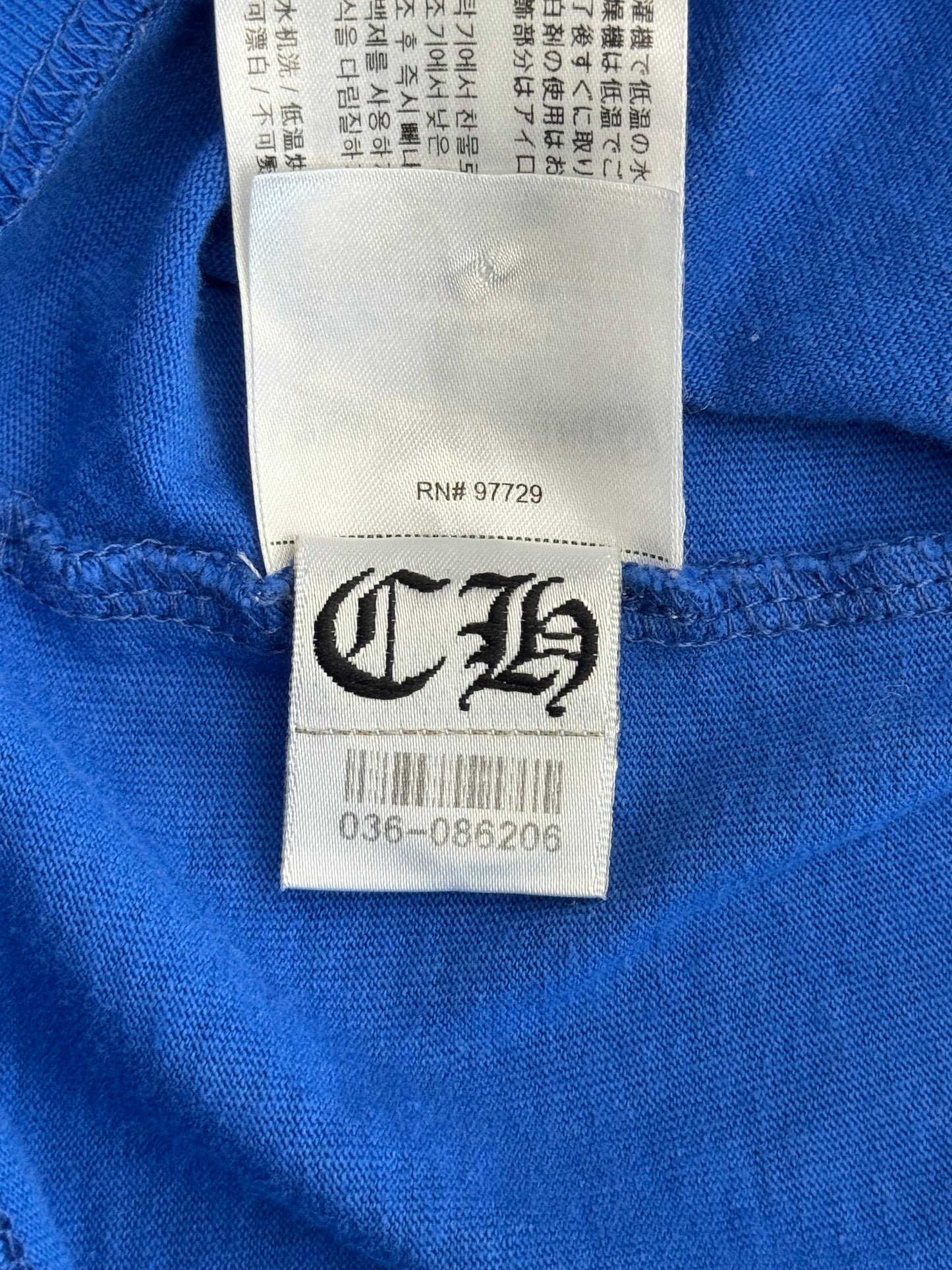 CHROME HEARTS SCROLL LOGO POCKET TEE - BLUE/PURPLE