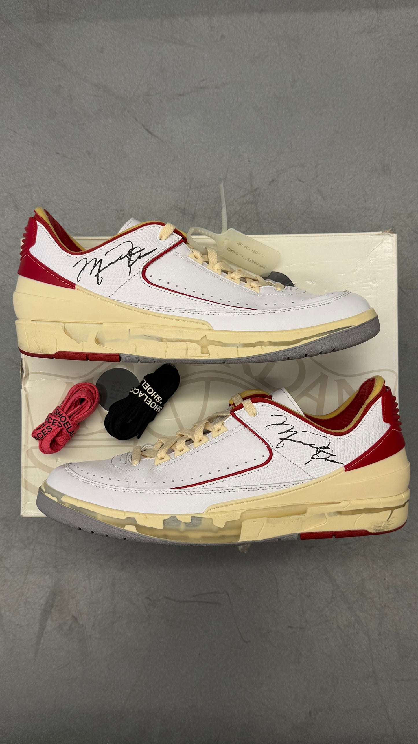 2021 JORDAN 2 RETRO LOW SP OFF-WHITE WHITE RED (WITH BOX)
