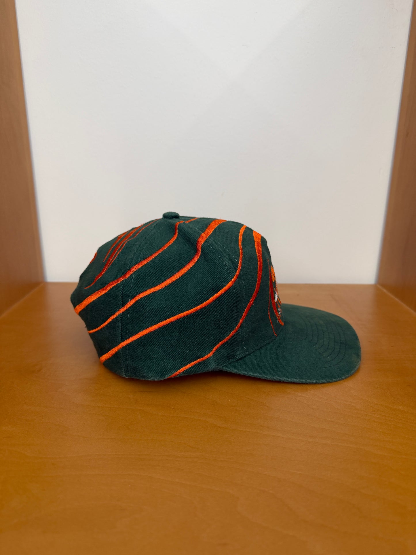 90S UNIVERSITY OF MIAMI DREW PEARSON EMBROIDERED CYCLONE SNAPBACK HAT