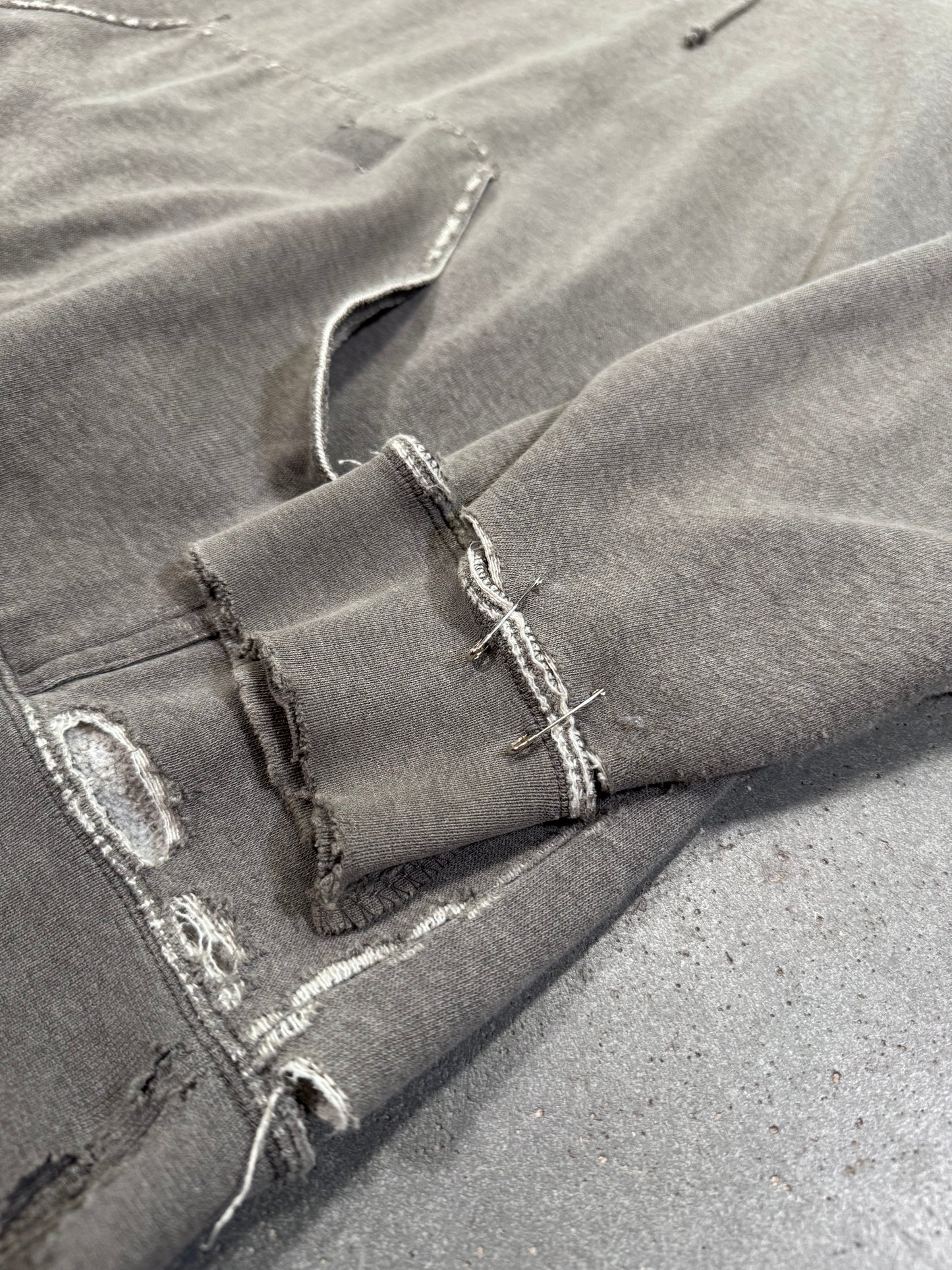 90'S DICKIES DISTRESSED PULLOVER HOODIE - FADED GREY