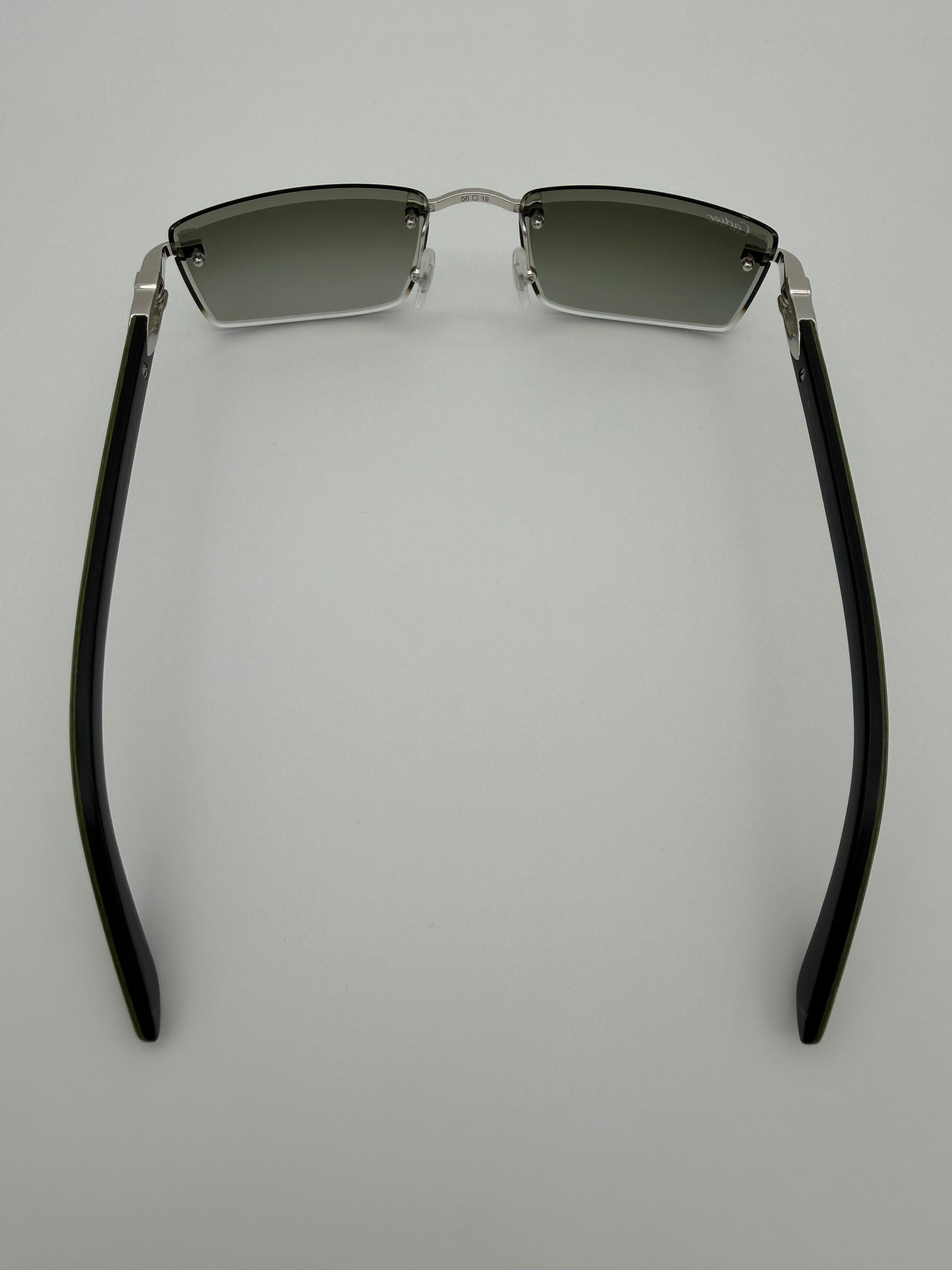 CARTIER CT0582S 005 PRECIOUS WOOD COLLECTION RIMLESS SUNGLASSES - GREEN POPLAR