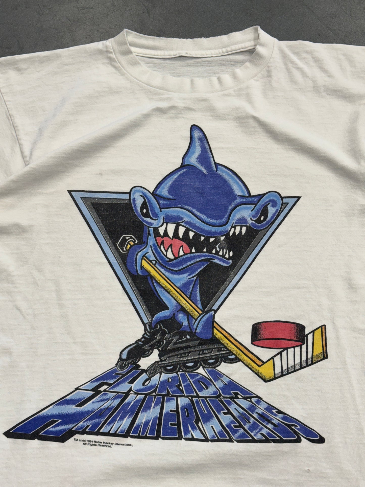 1994 FLORIDA HAMMERHEADS ROLLER HOCKEY INTERNATIONAL TEE (PULLED TAG)