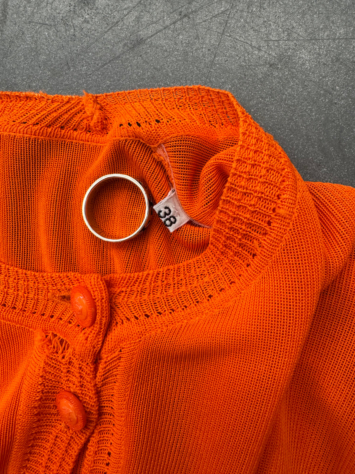 SS96 GIANNI VERSACE COUTURE ORANGE RAYON CARDIGAN