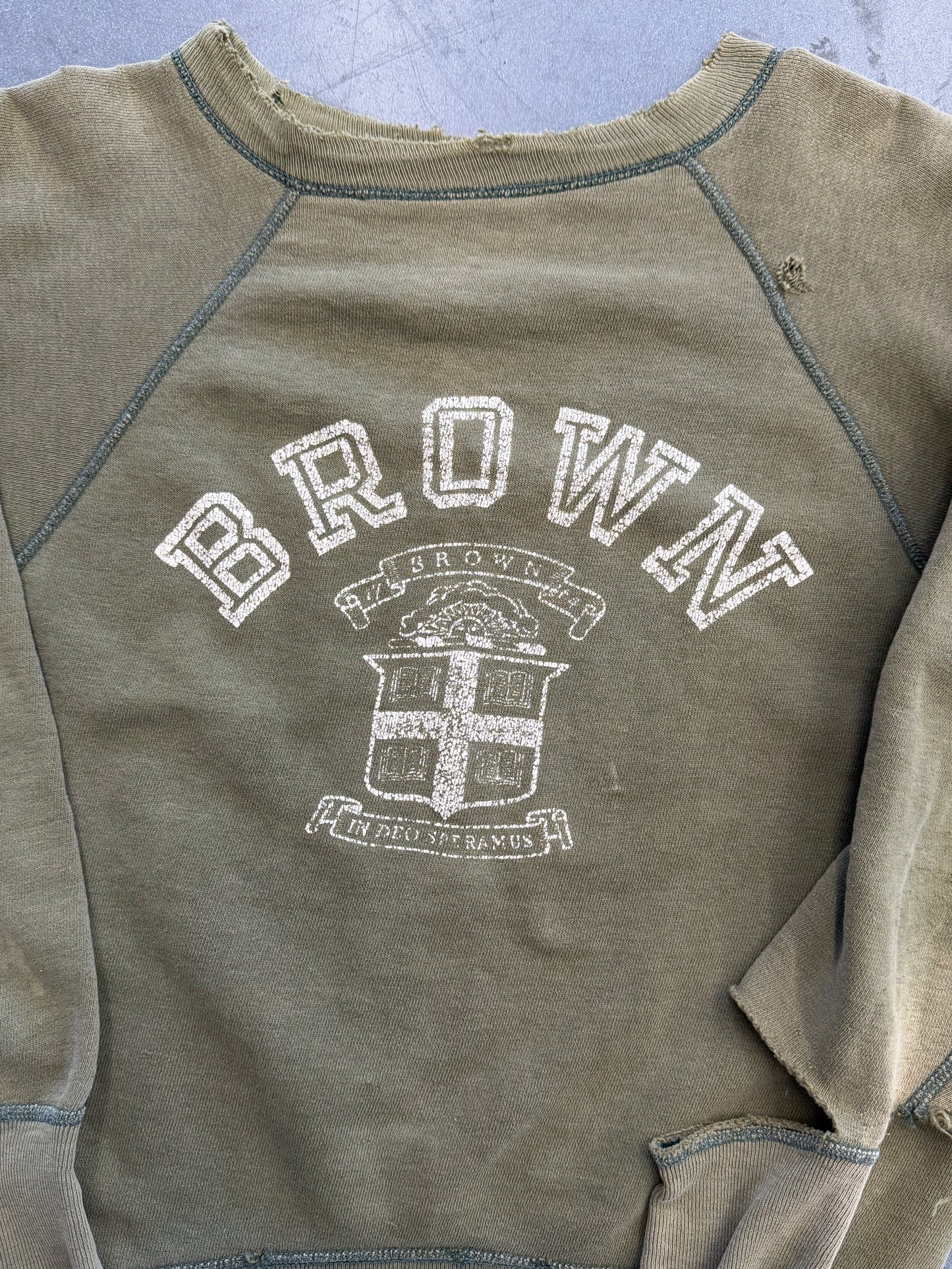 60'S BROWN UNIVERSITY DISTRESSED CREWNECK