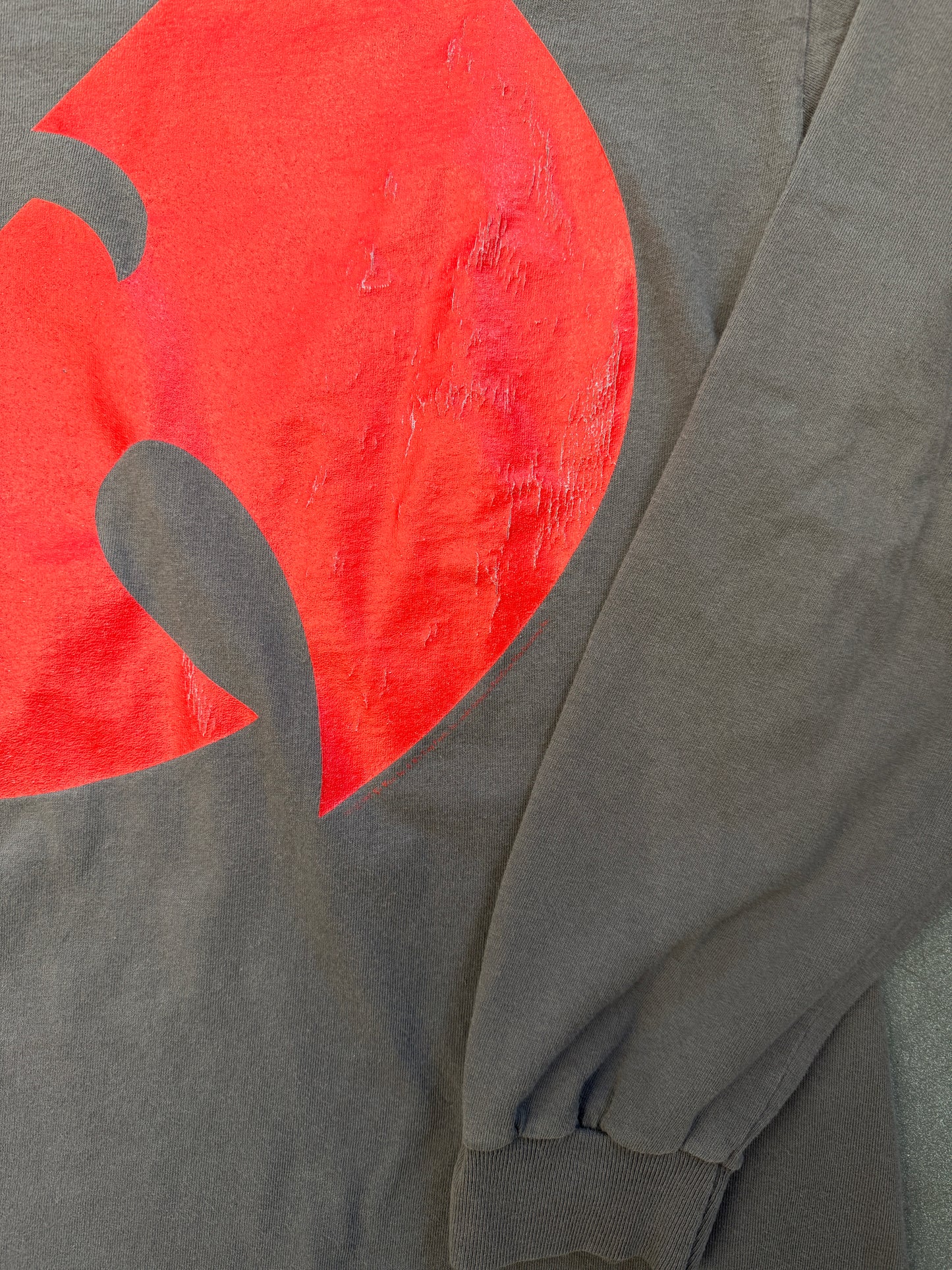 1997 WU-TANG RED LOGO LONGSLEEVE GREY TEE (ANVIL RED BAR TAG)