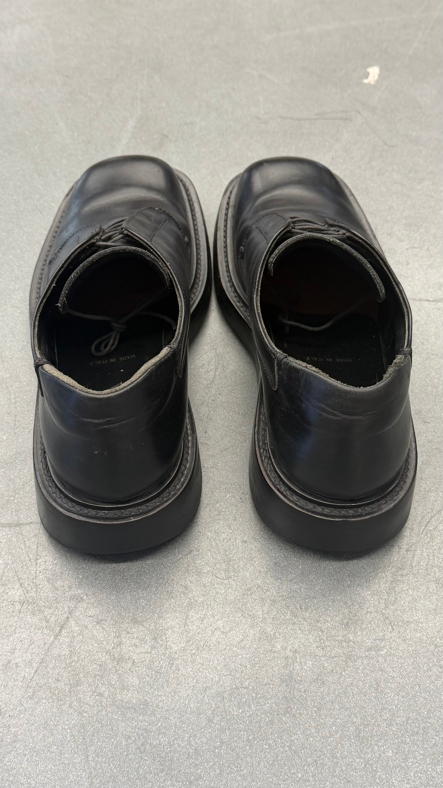 PRADA LEATHER OXFORD LACE UP LOAFERS (NO BOX)
