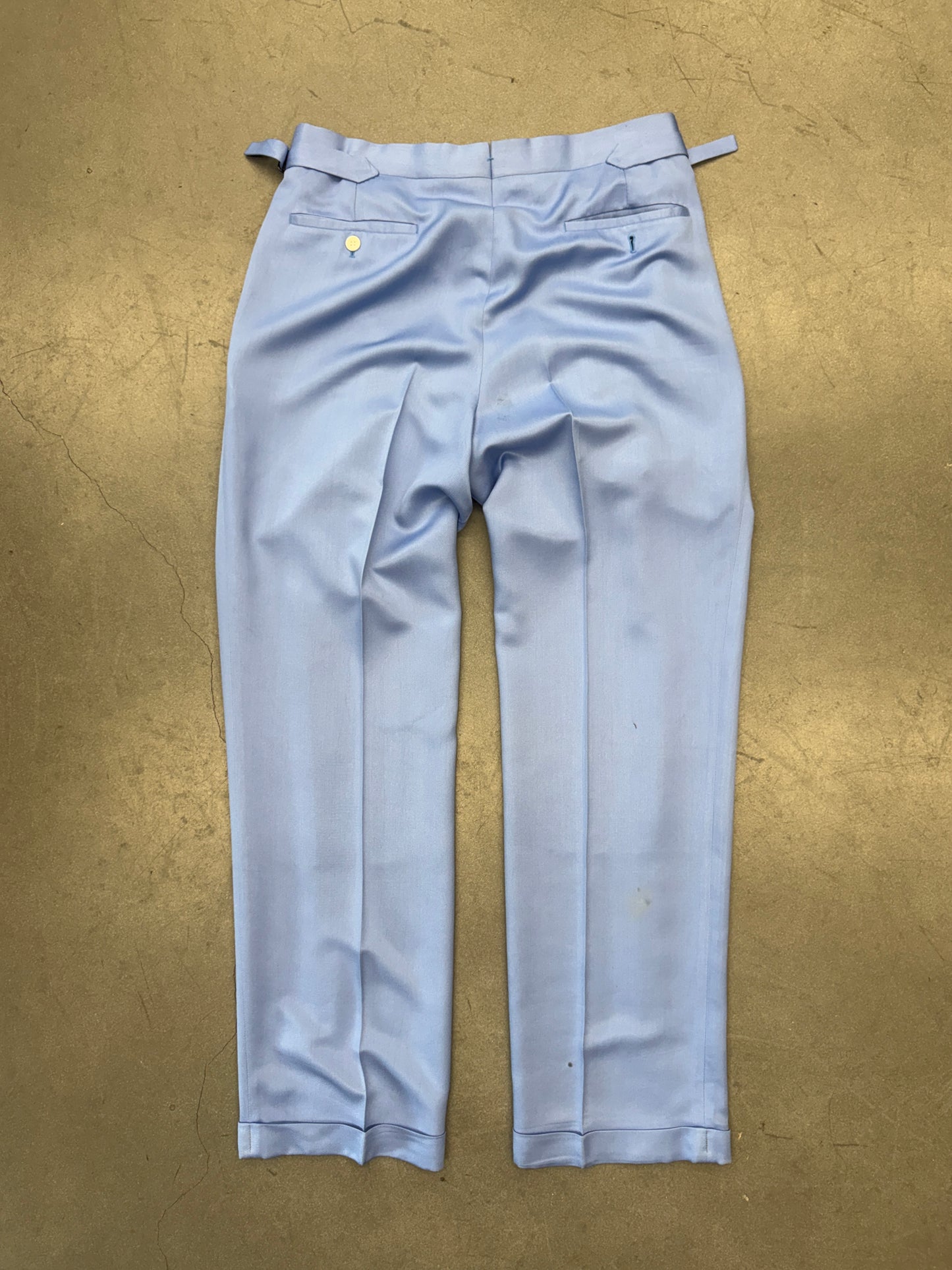 RALPH LAUREN PURPLE LABEL 100% SILK SLACKS - BLUE