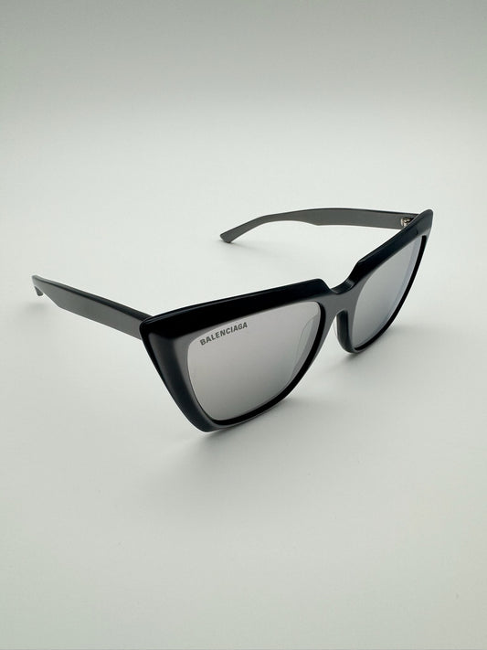 BALENCIAGA SQUARE CAT SUNGLASSES BB0046S 006 SILVER