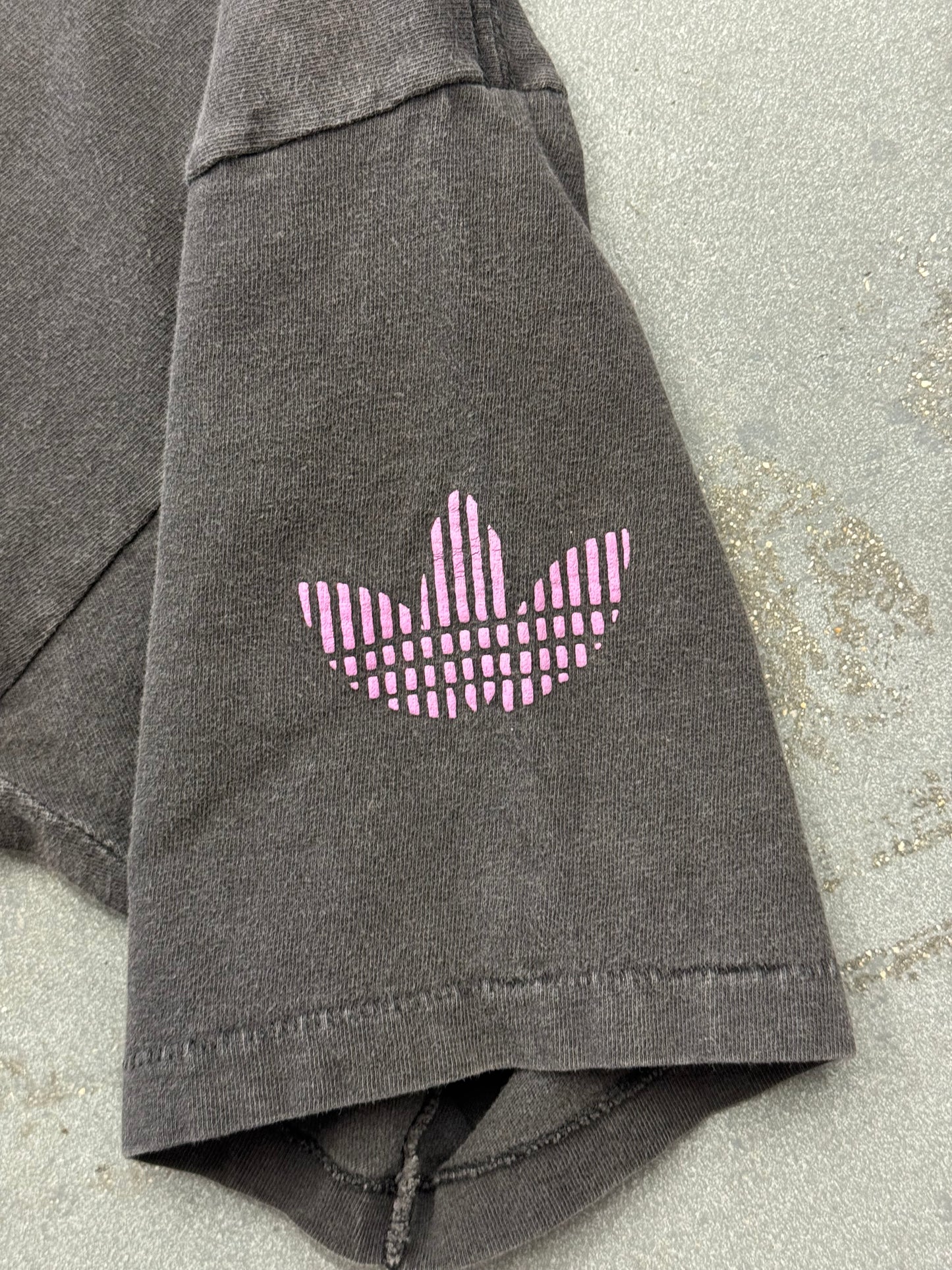 80S ADIDAS PINSTRIPE VERTICAL LOGO TEE
