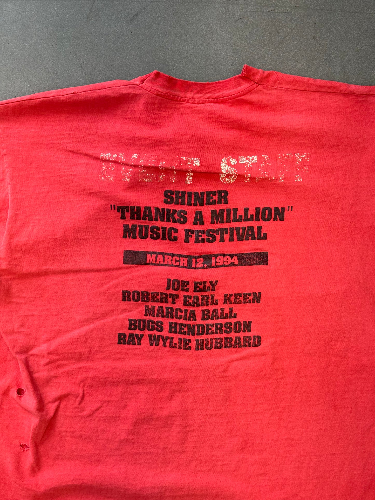 1994 SHINER MUSIC FESTIVAL EVENT STAFF DISTRESSED TEE (FOTL TAG)